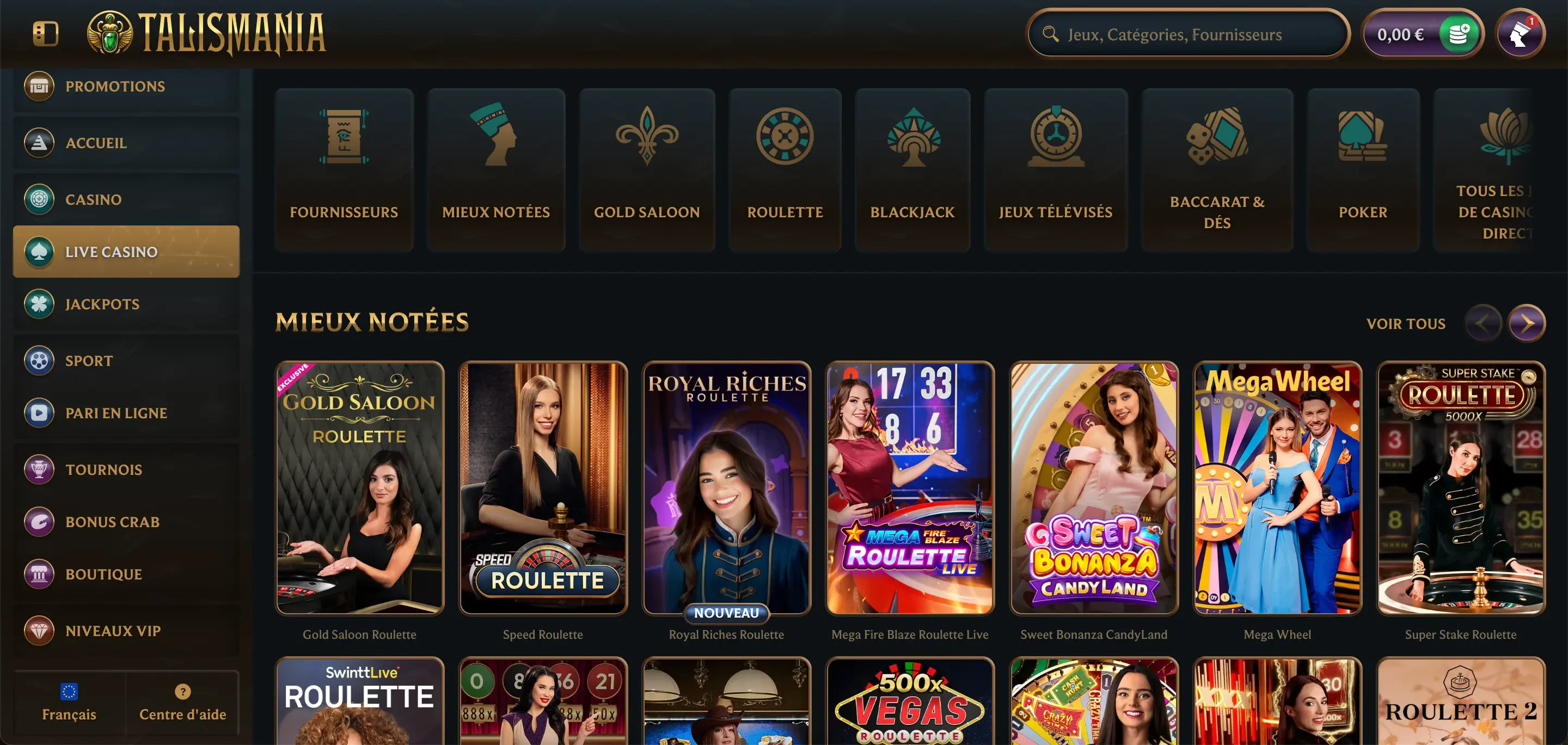 talismania live casino