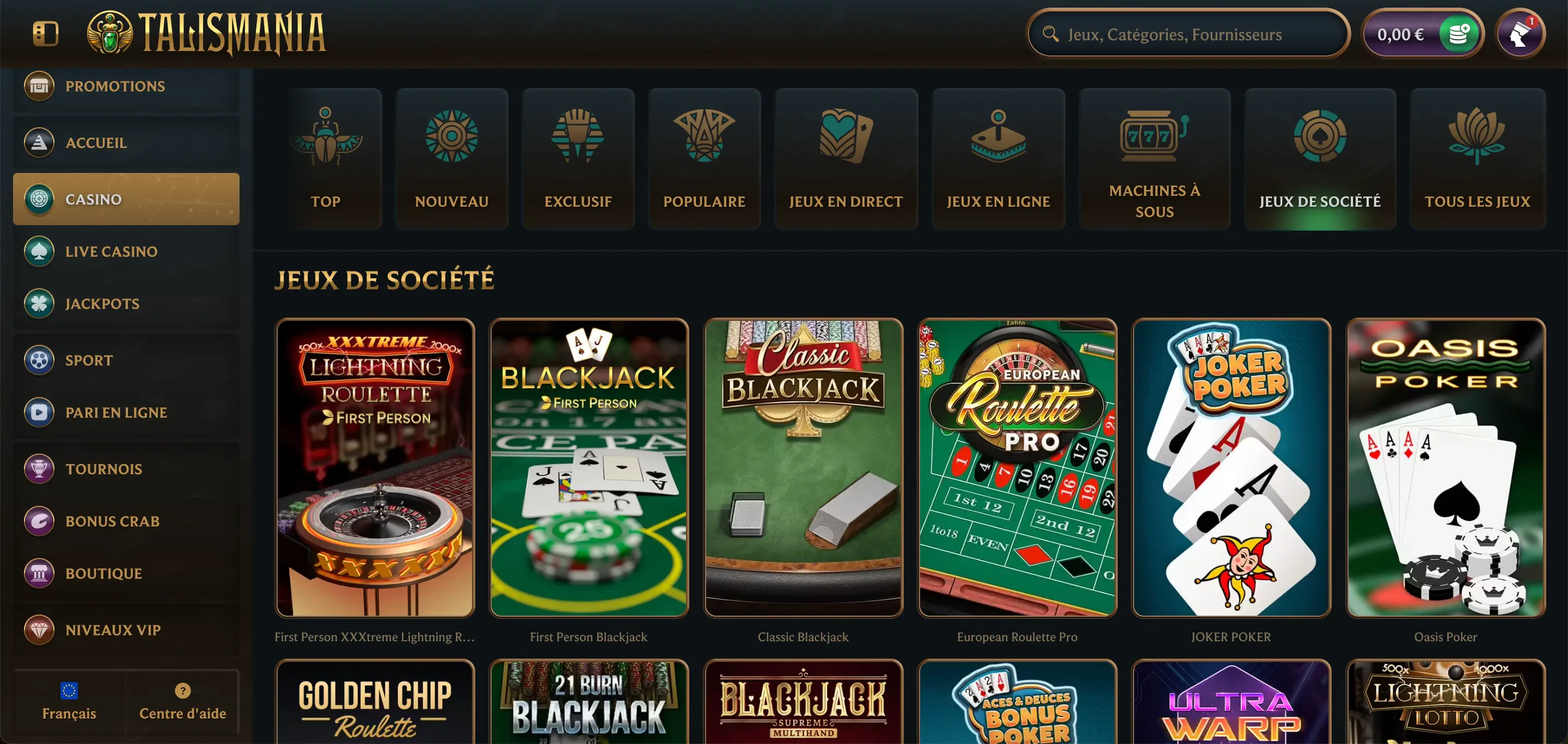 talismania jeux de table