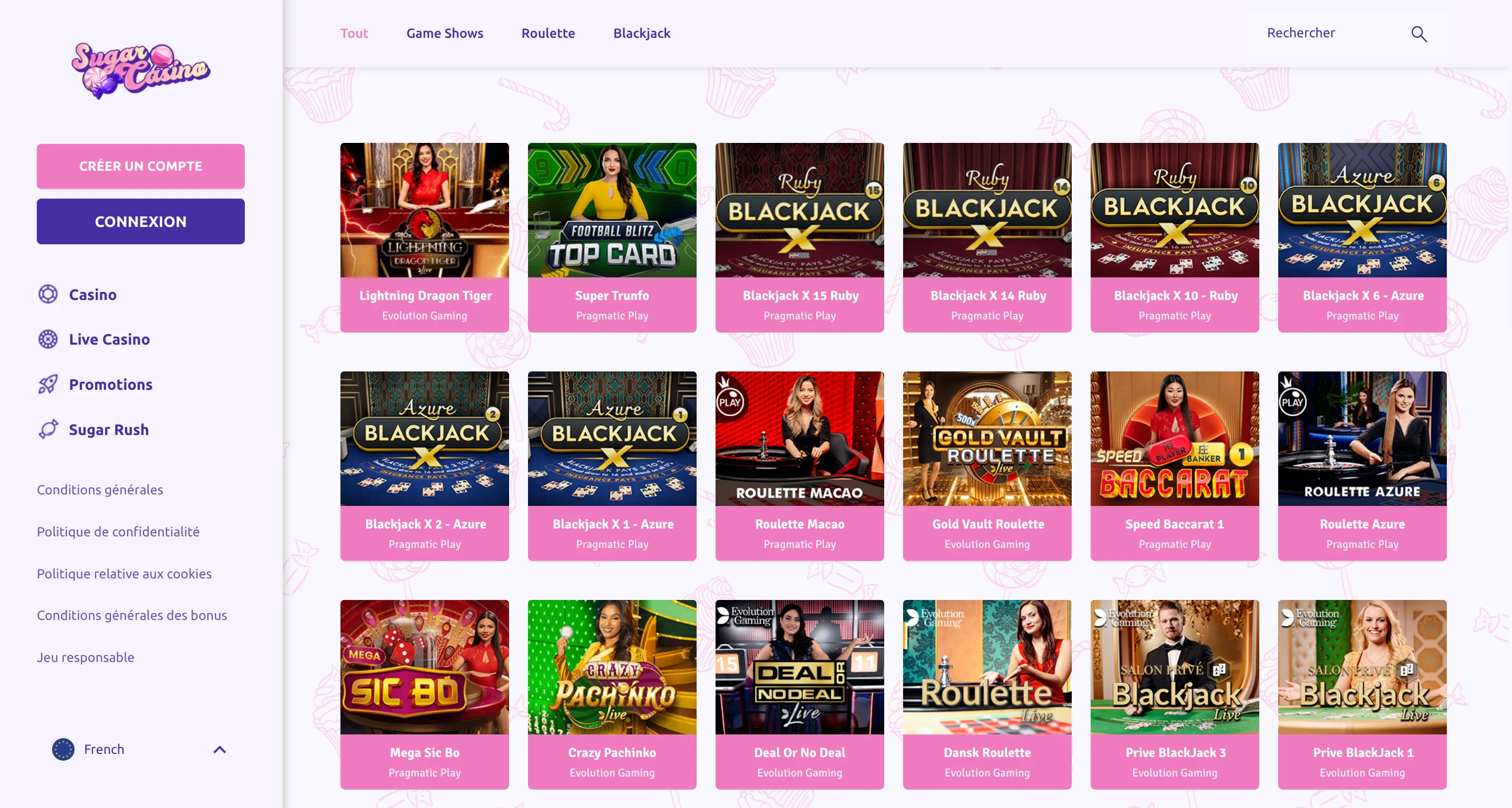 live casino sugar casino