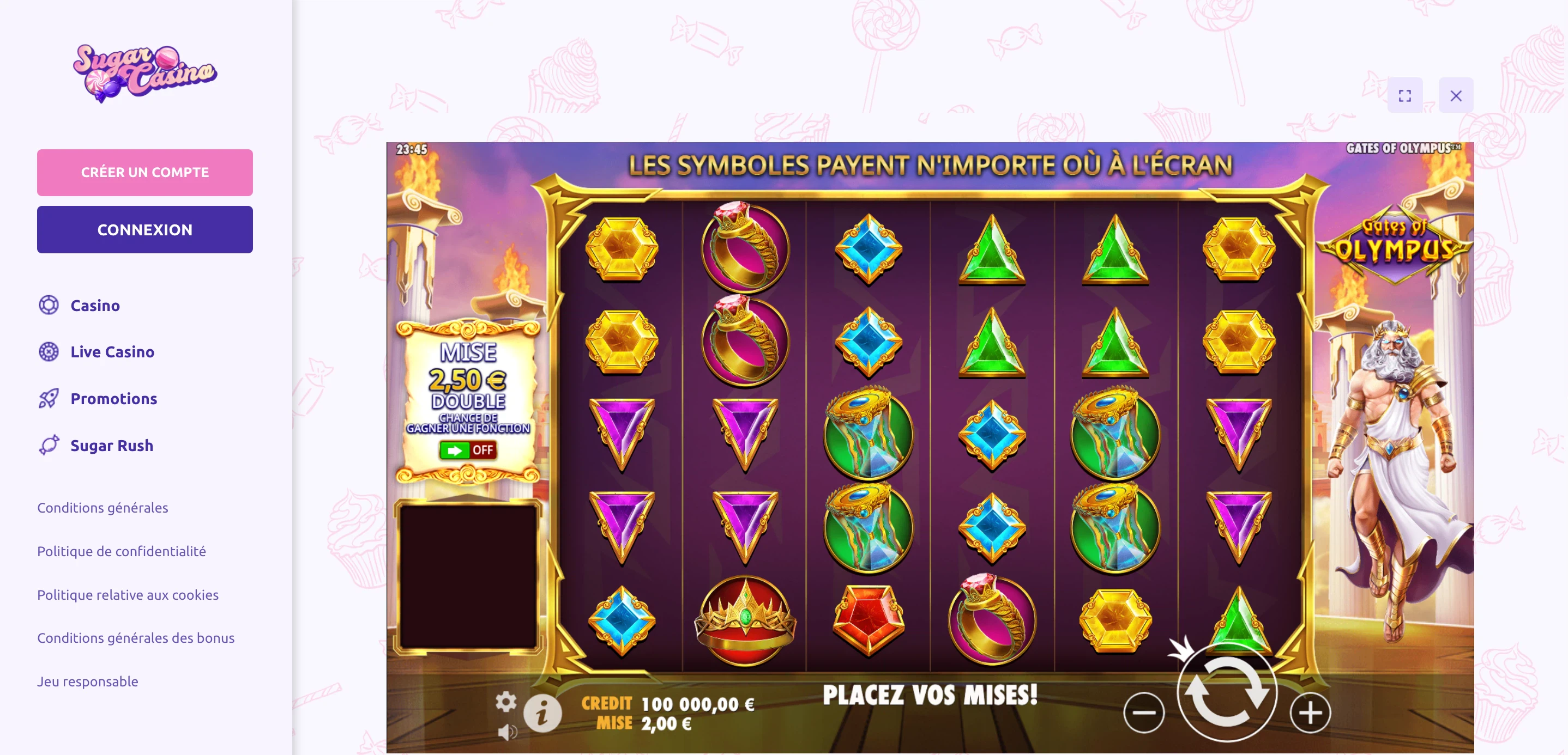 mode démo sugar casino