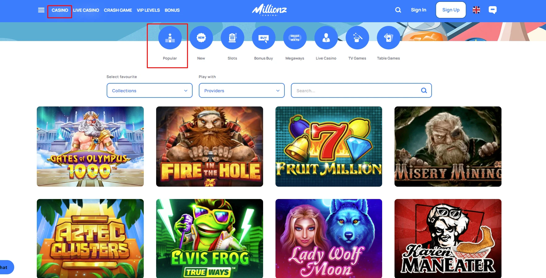 Millionz popular games