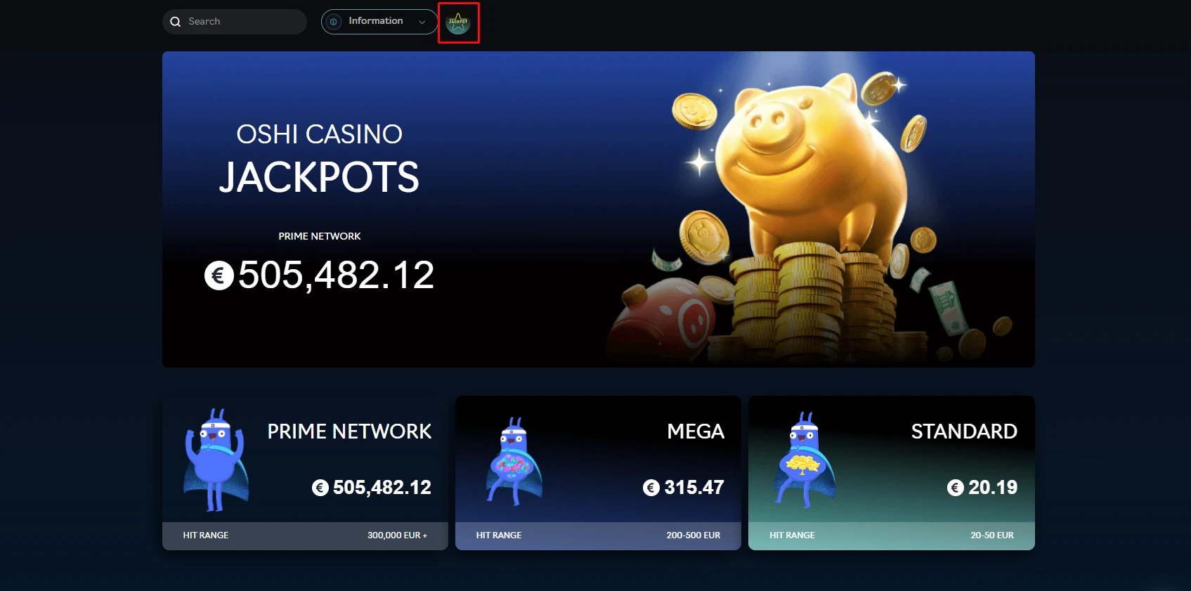 Oshi Jackpots