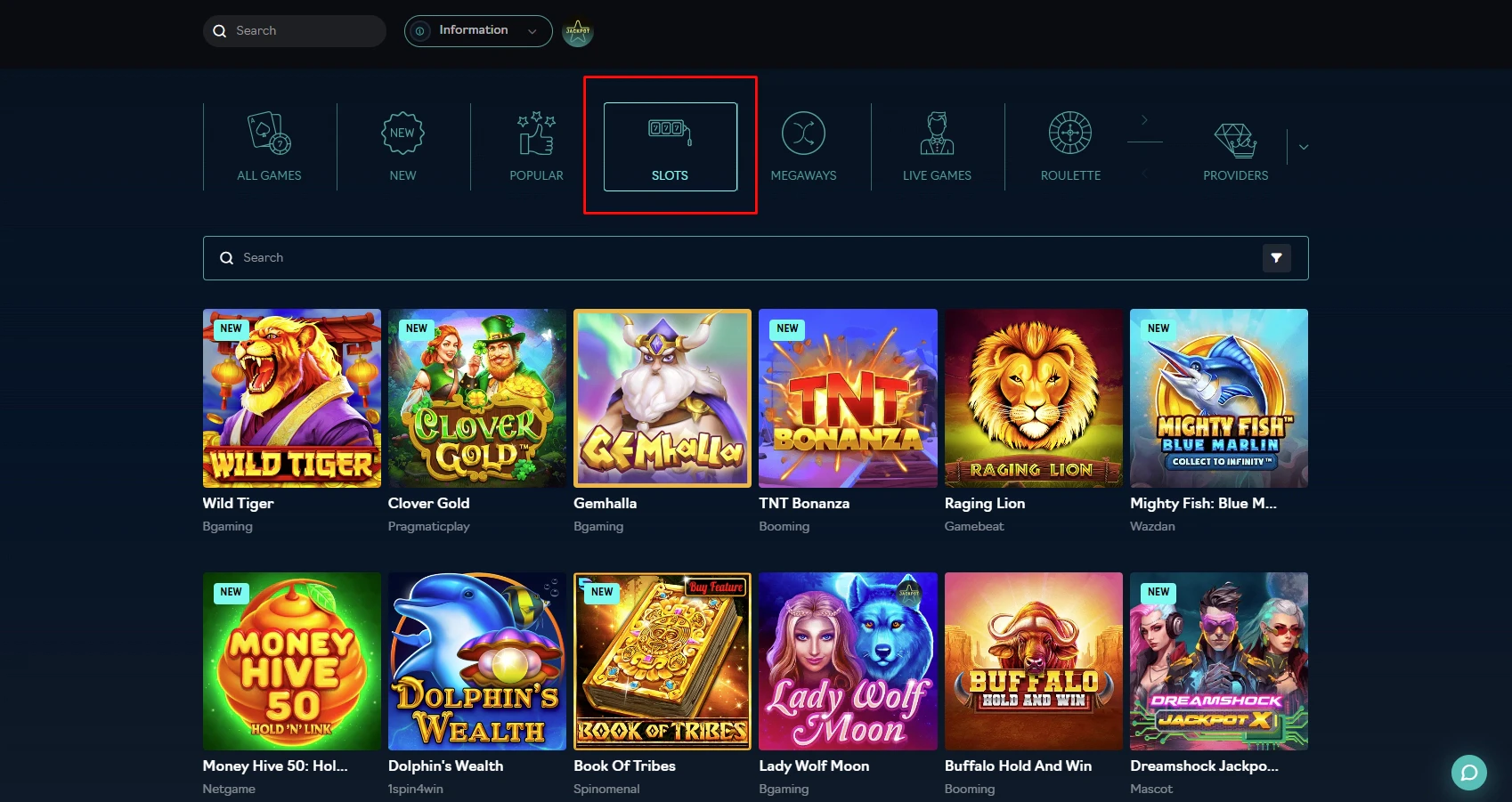 Oshi Casino slots