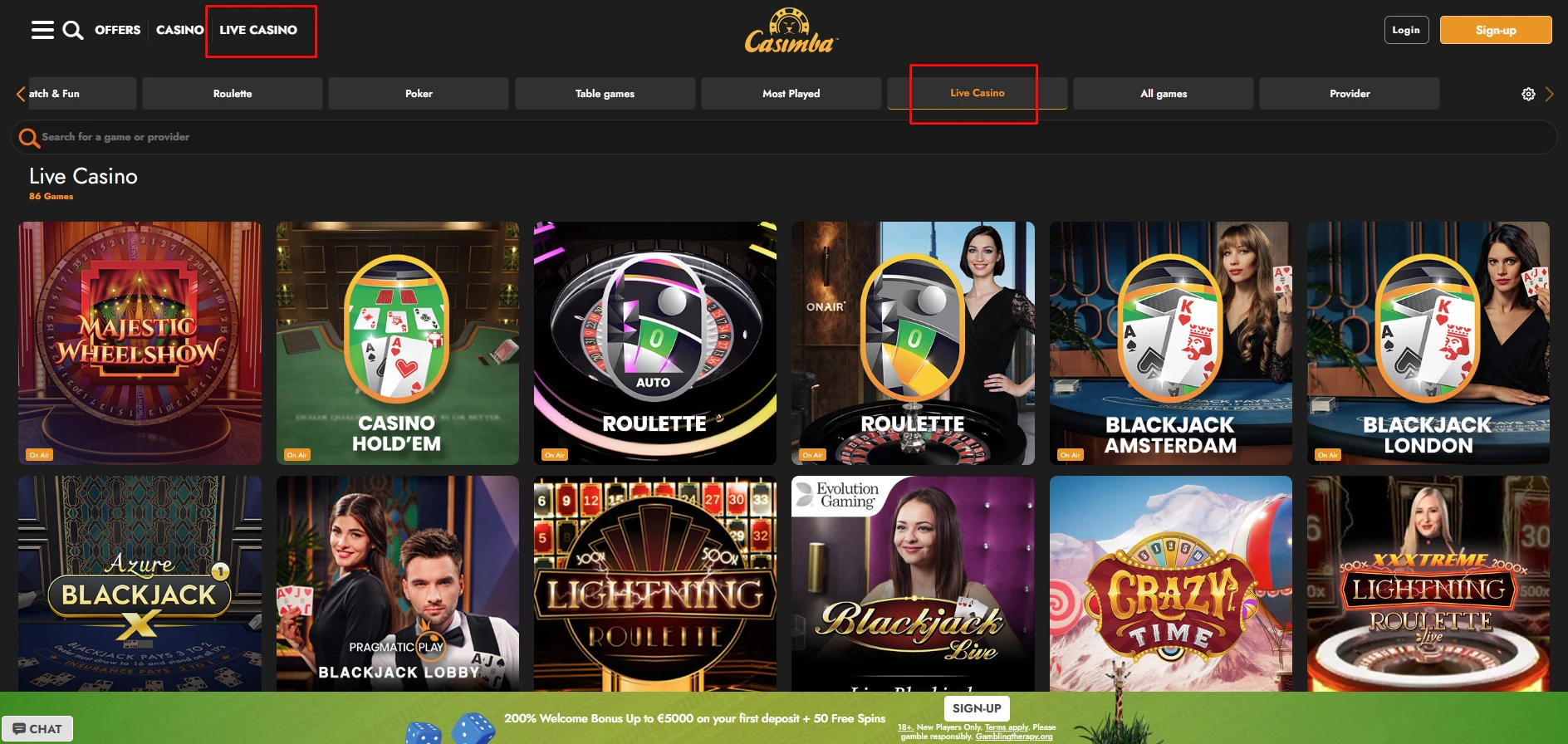 Casimba Live Games