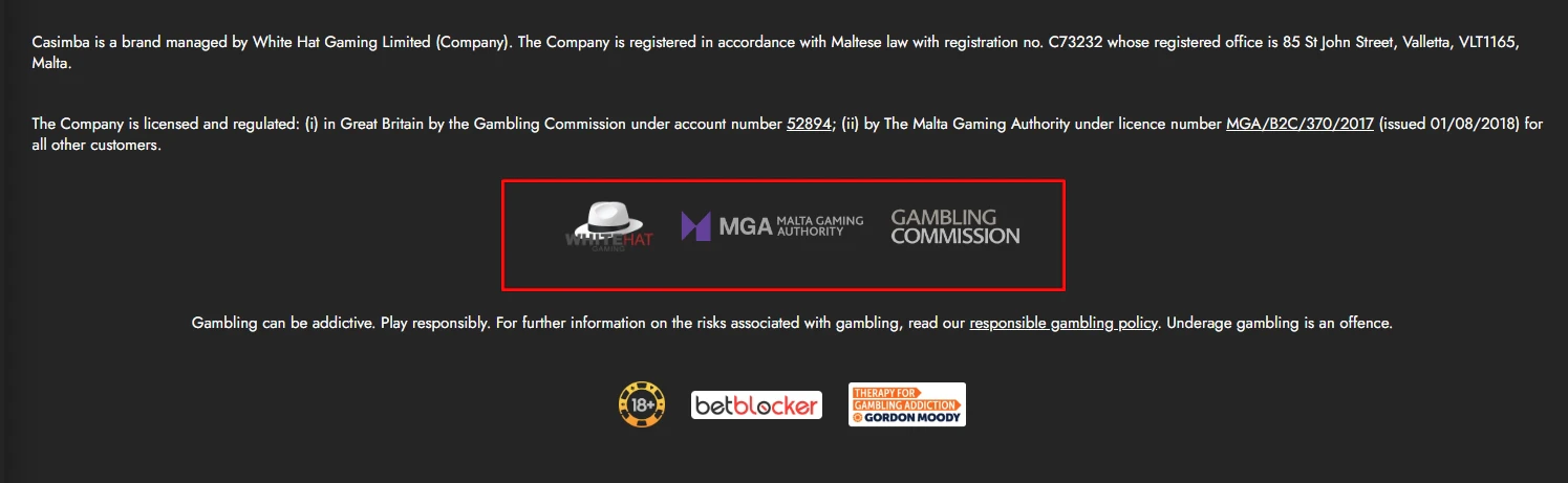 Casimba Gaming License