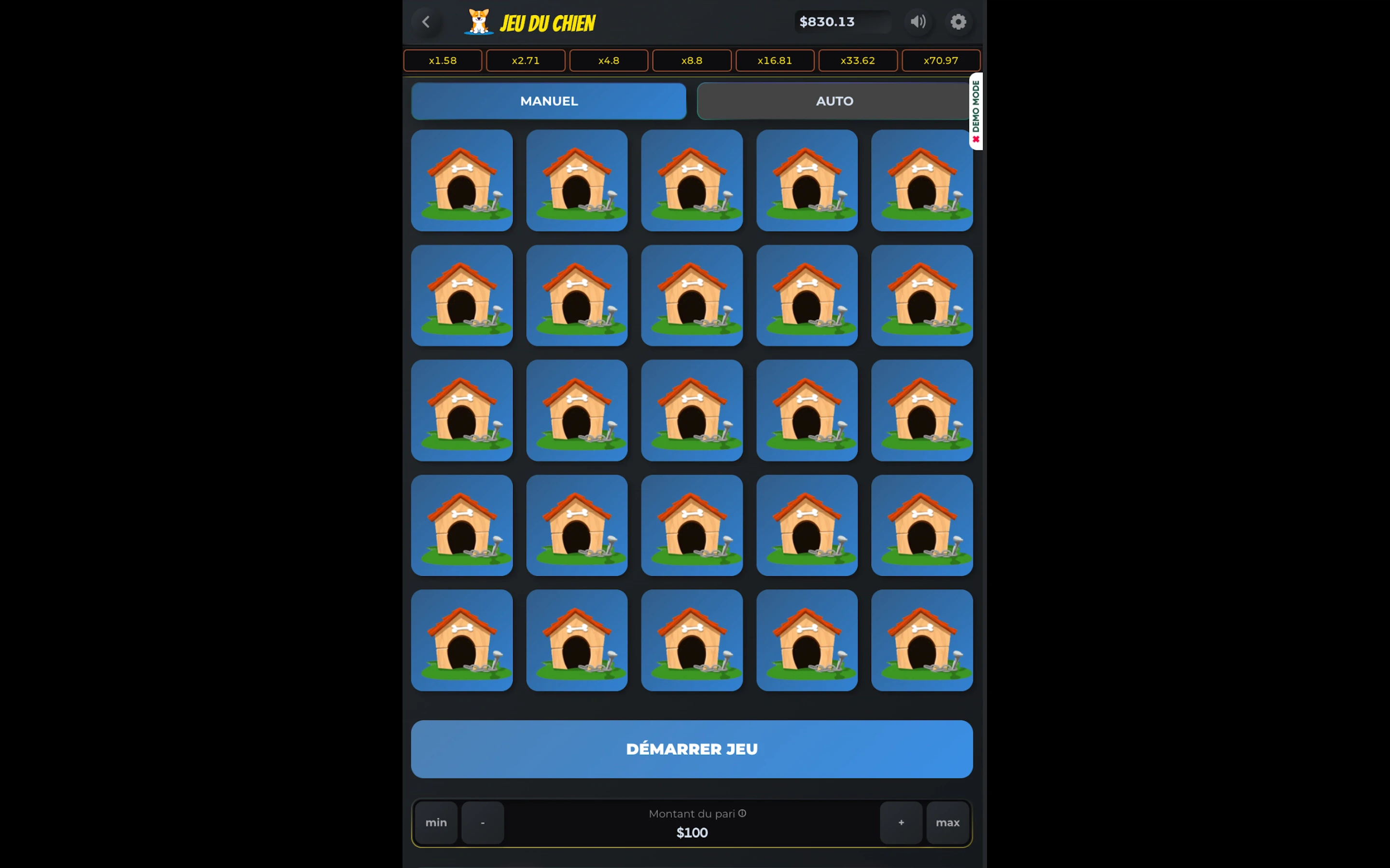 jeu du chien sur mobile