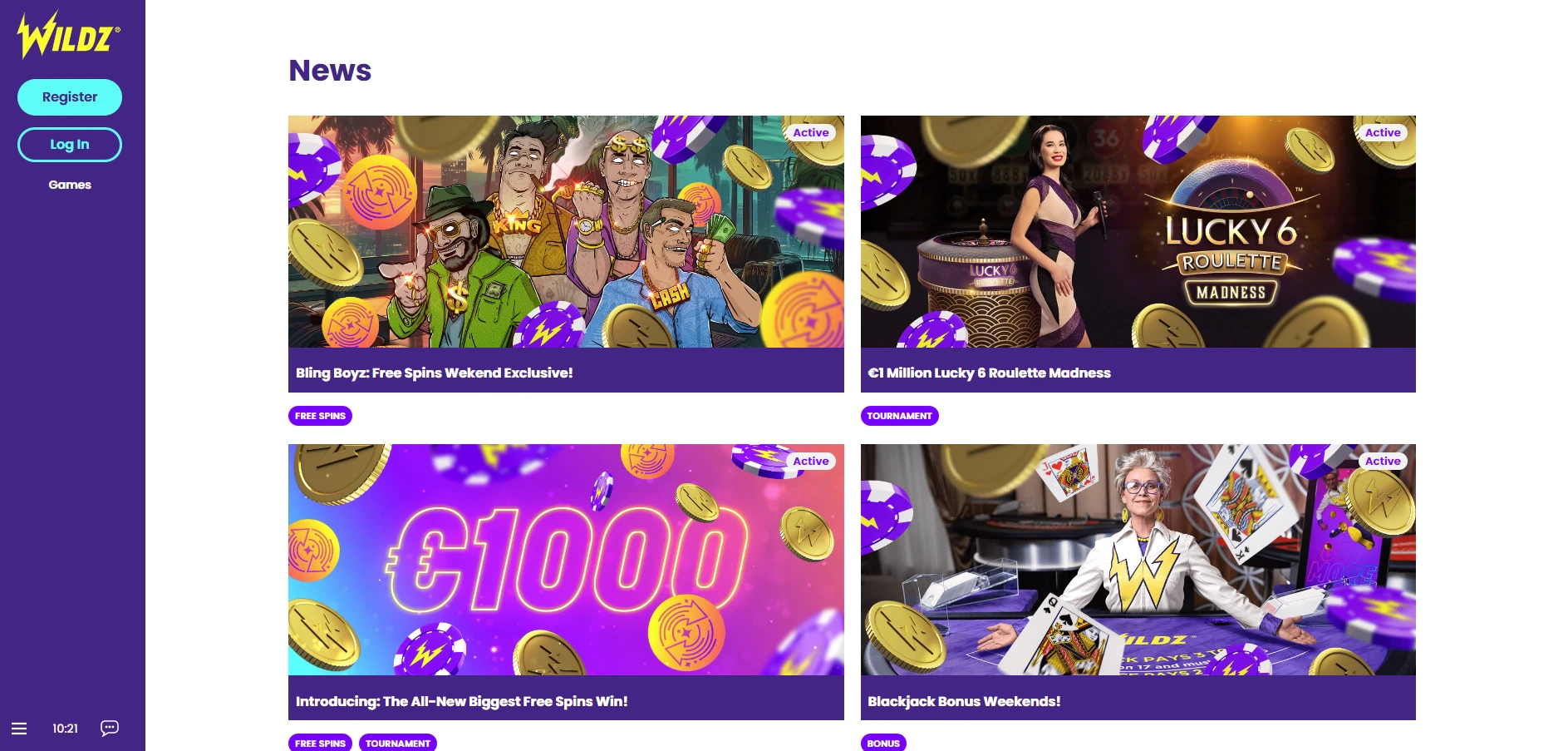 Wildz Casino Bonuses and Promotions