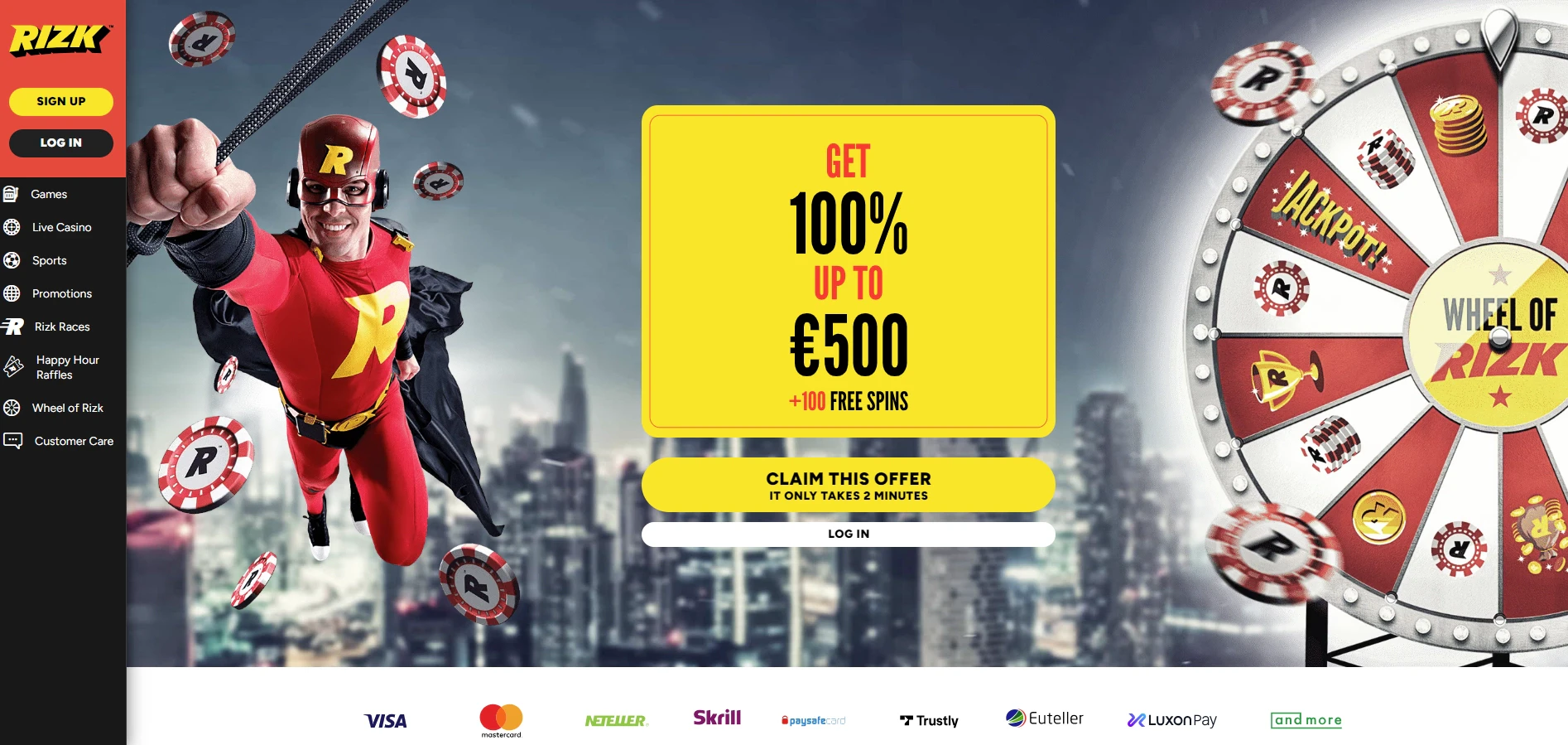 Rizk Casino Home Page