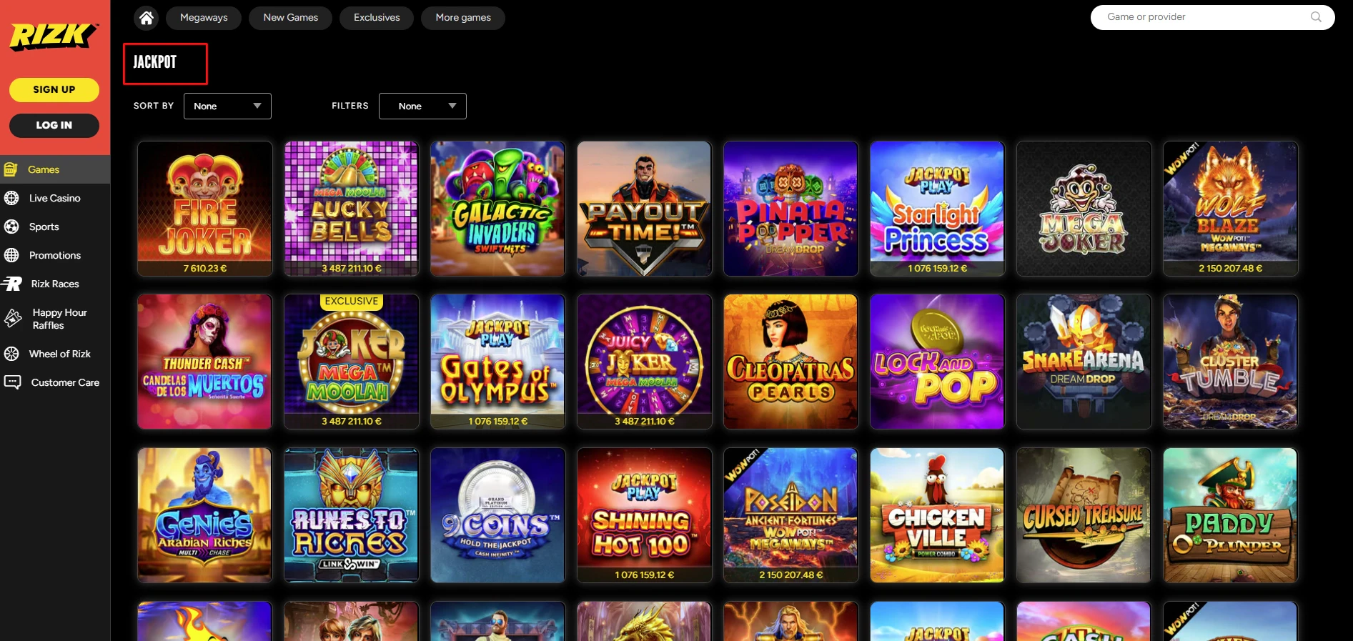 Rizk Casino Progressive Jackpots