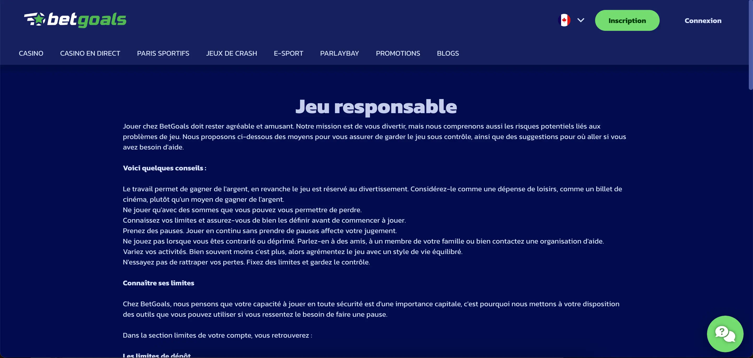 betgoals jeu responsable