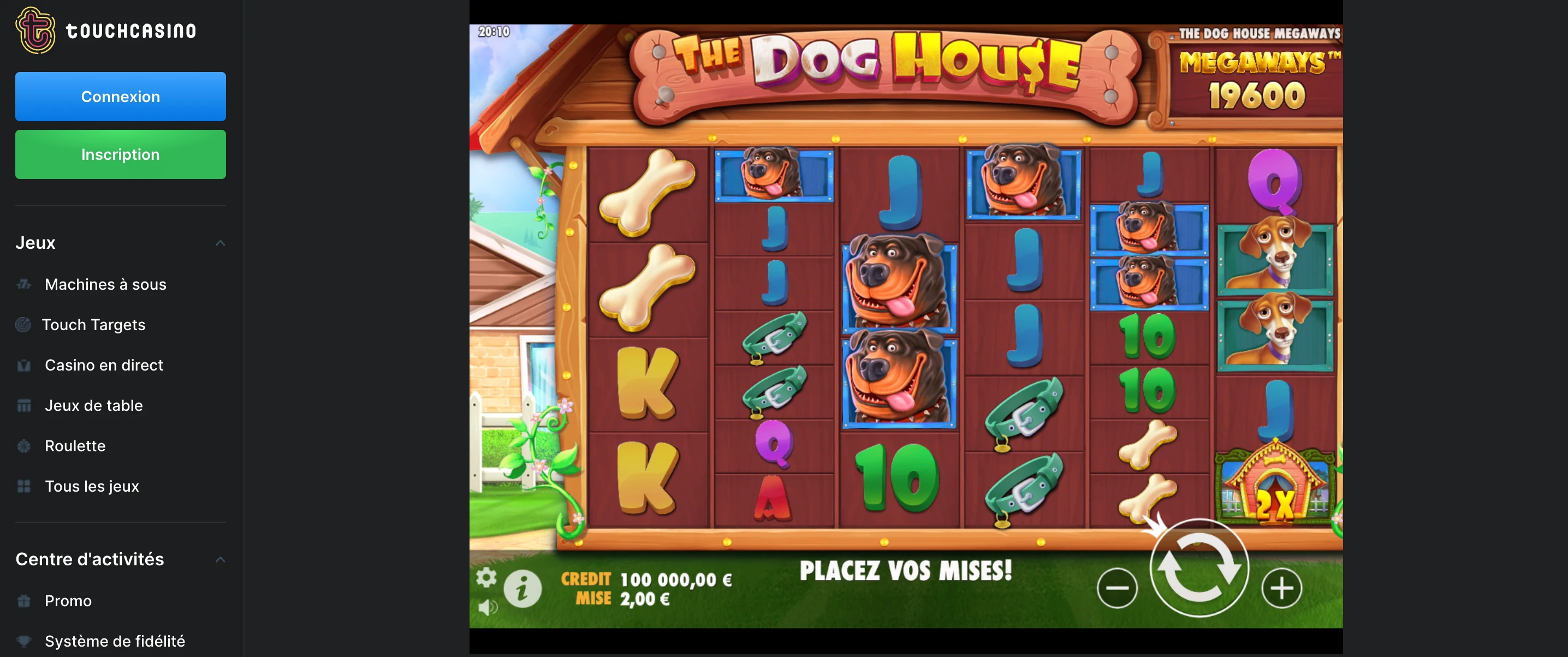 mode demo touch casino