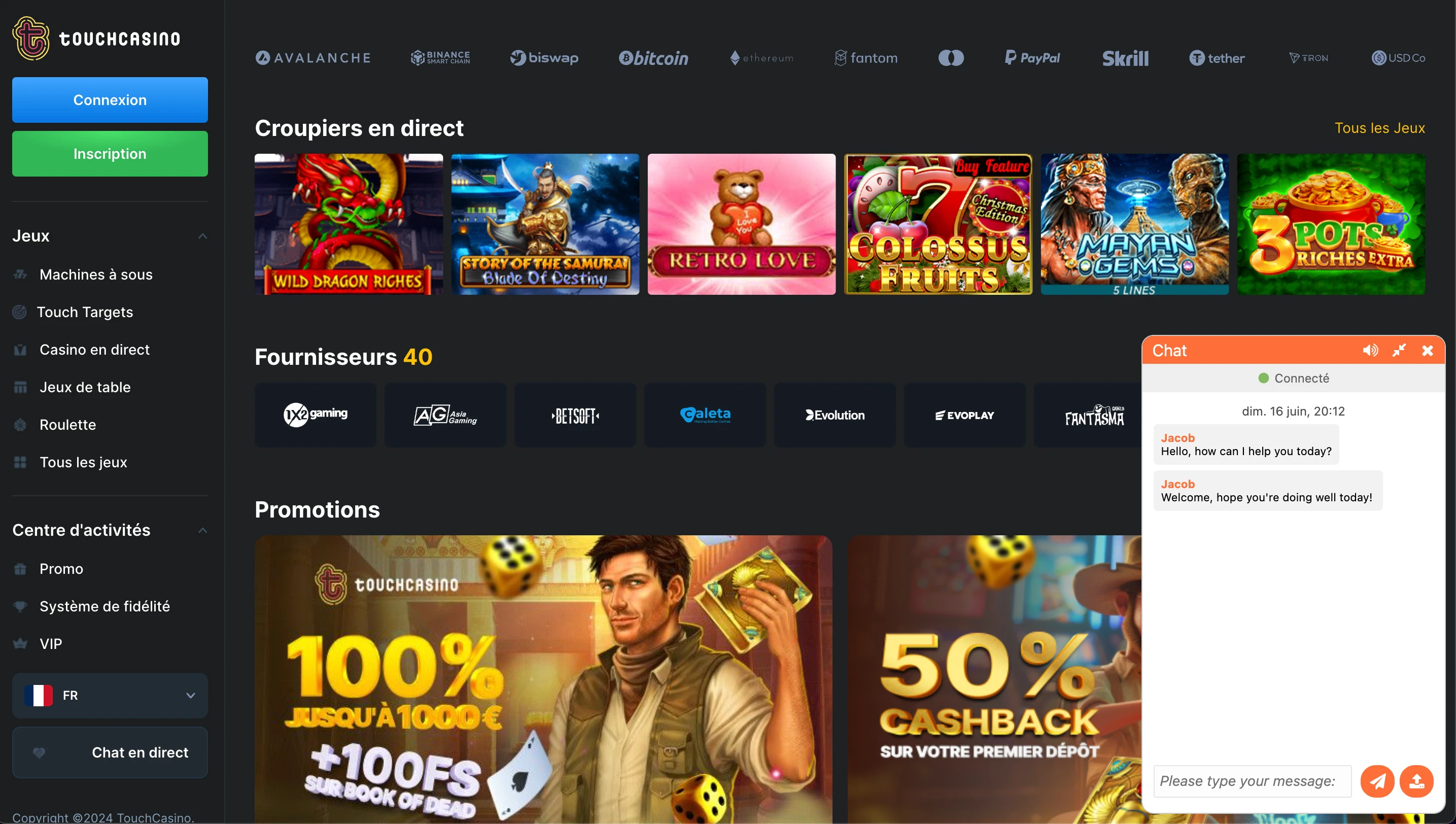 tchat en direct touch casino