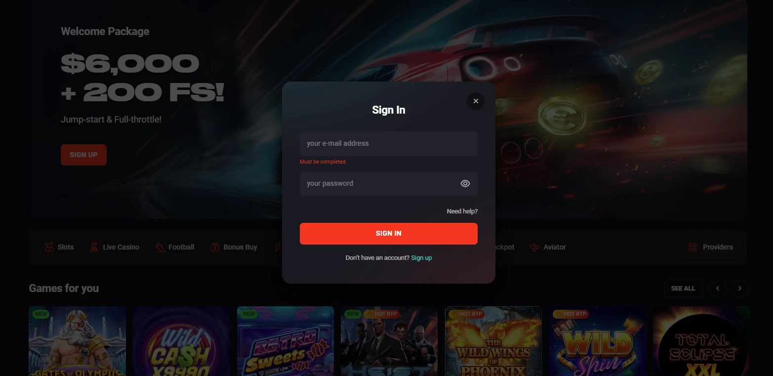 N1 Casino registration