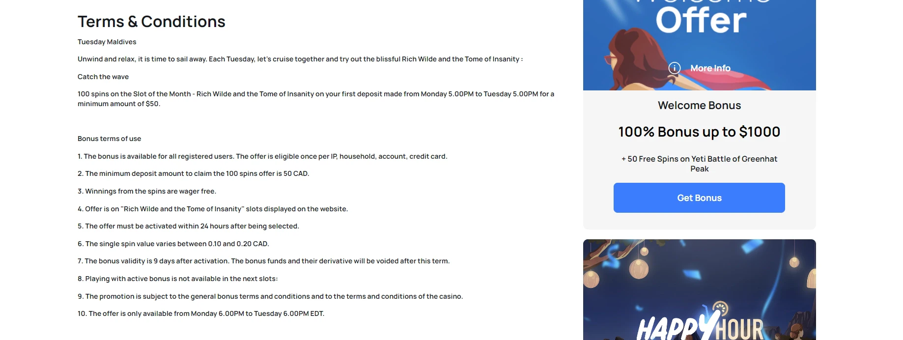 Millionz bonus terms and conditions
