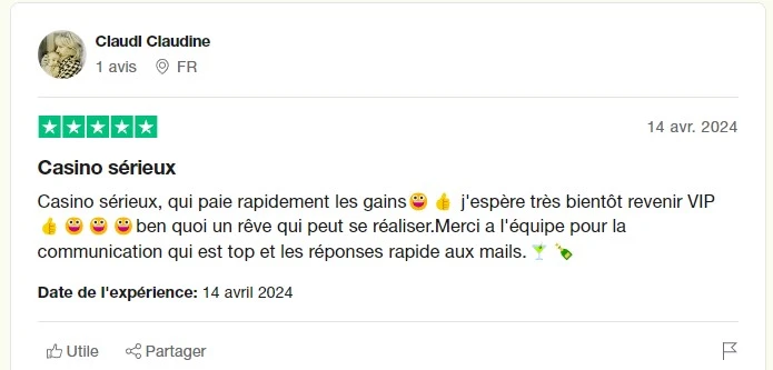 avis 1 trustpilot azur casino