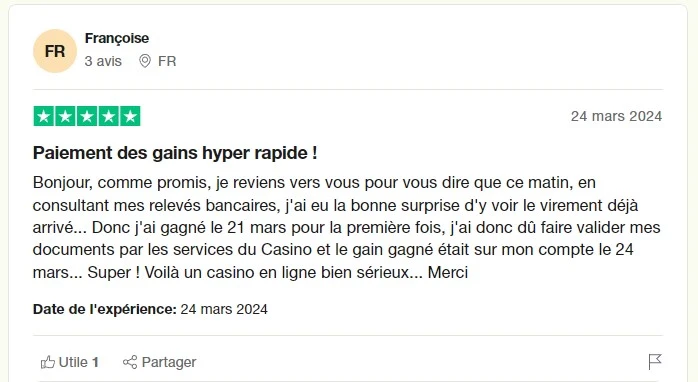 avis 2 trustpilot azur casino