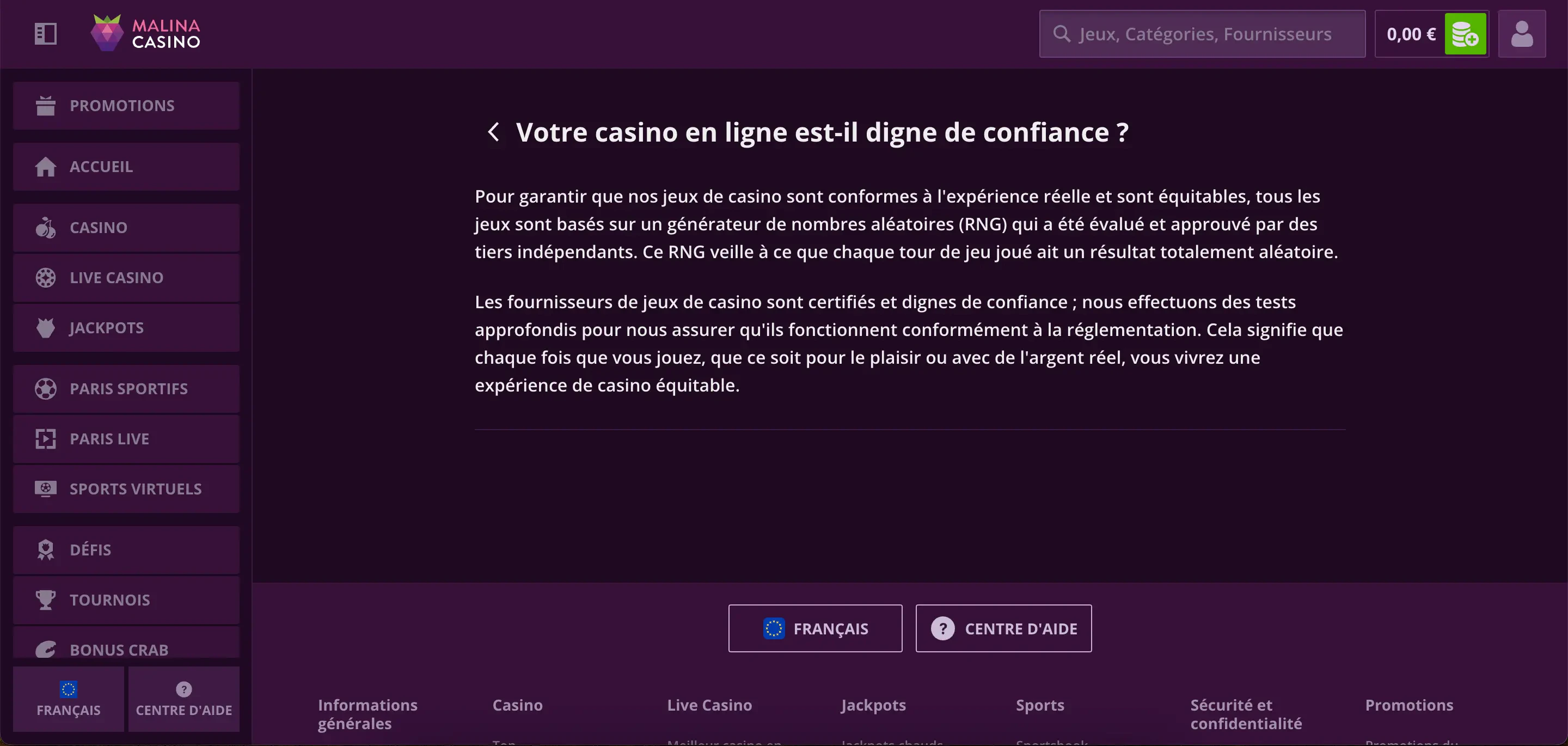 rng malina casino