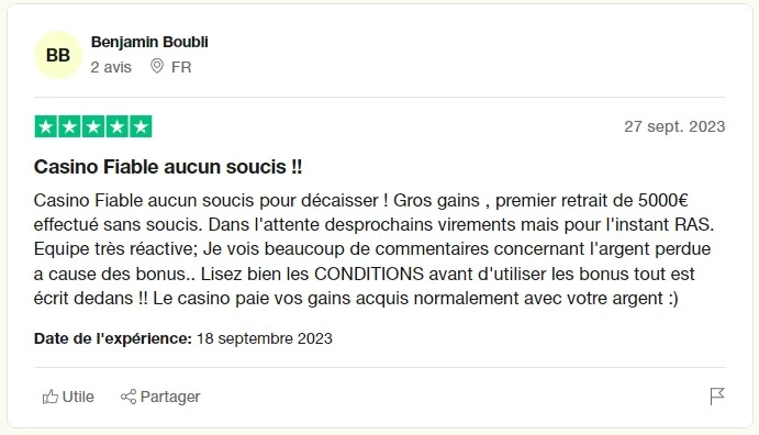 avis 2 trustpilot betzino