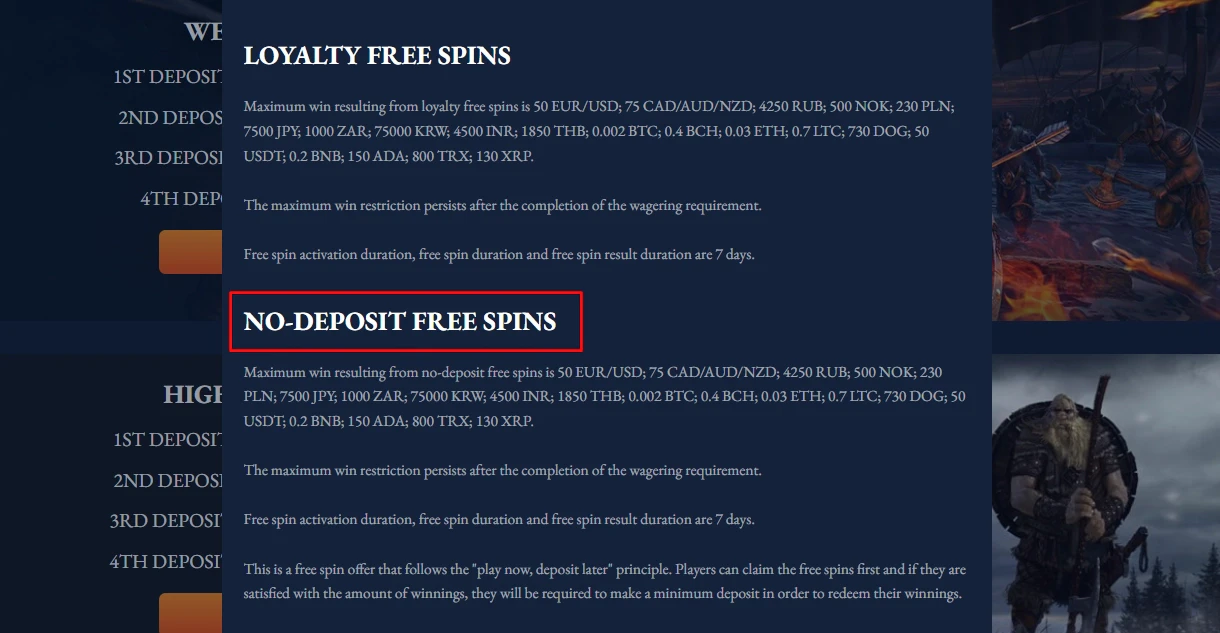 Axe Casino No deposit bonus