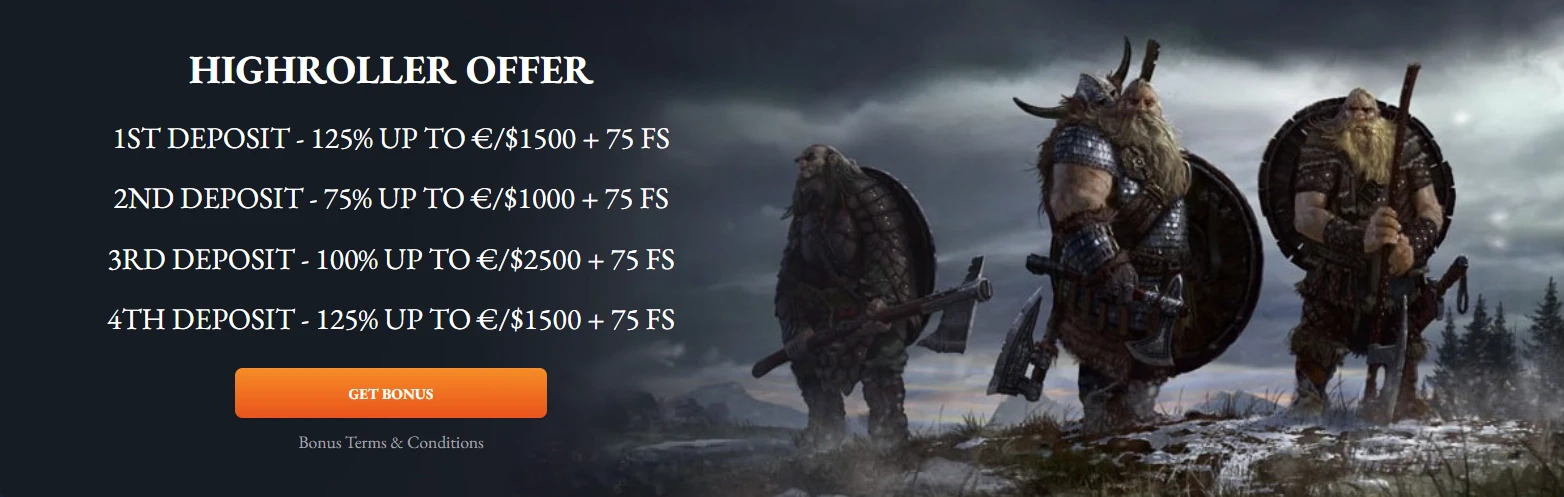 Axe Casino Highroller Offer