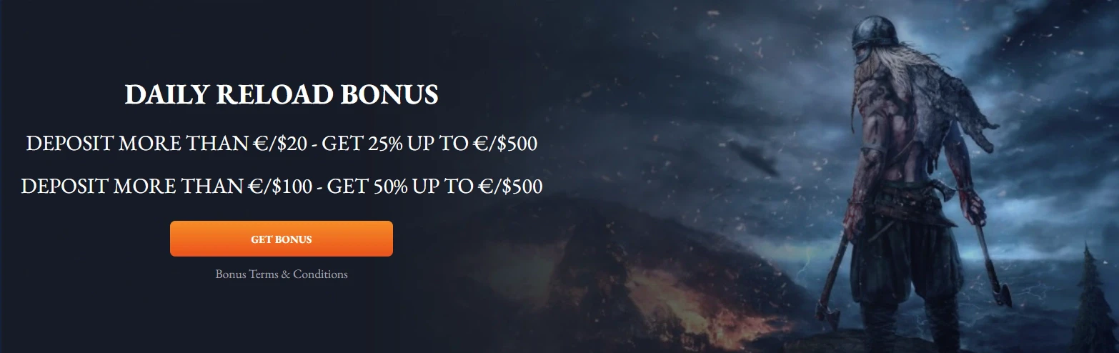 Axe Casino Daily Reload Bonus