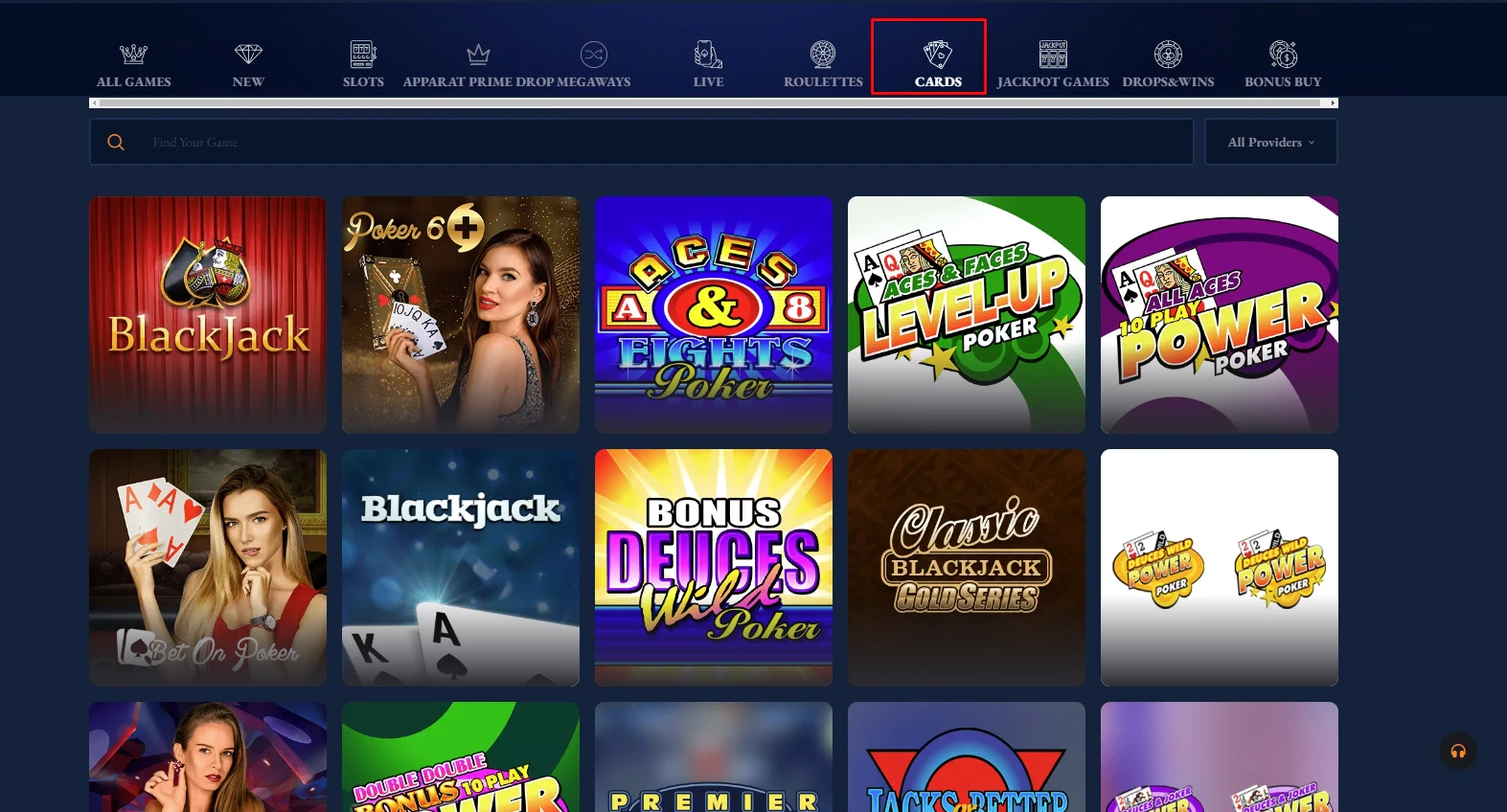 Axe Casino Table Games