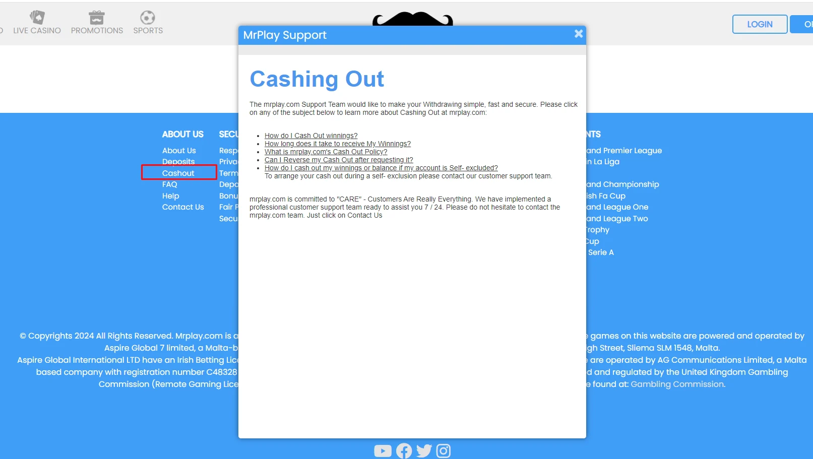 Mr.Play Cashing Out
