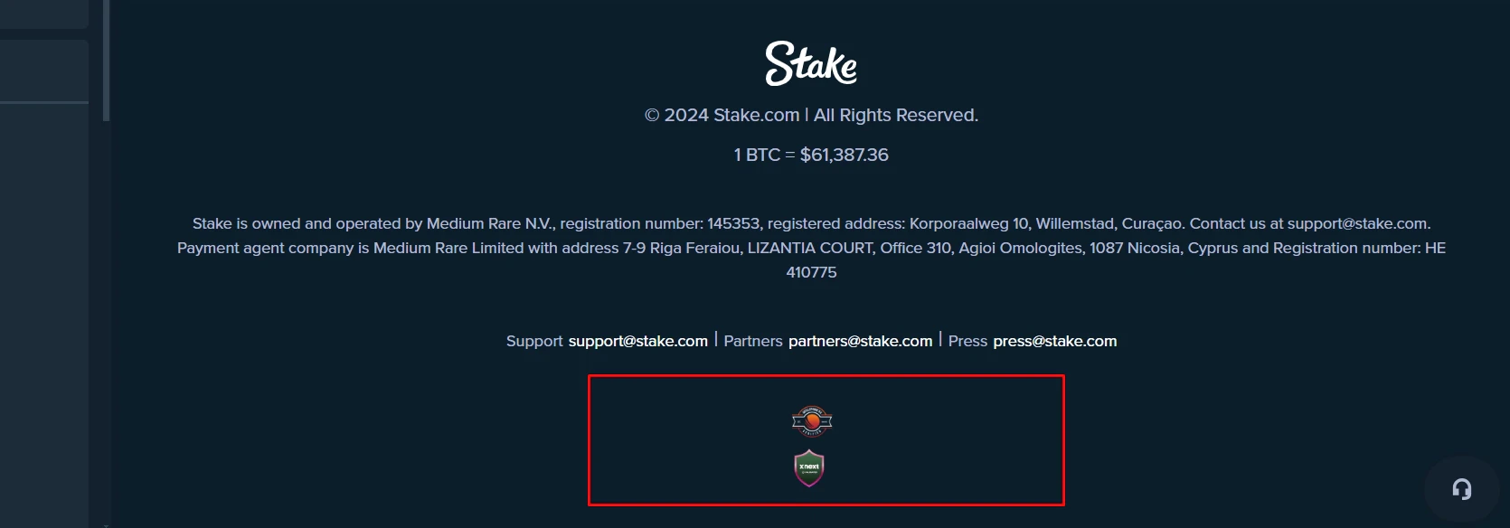 Stake Casino Gaming License