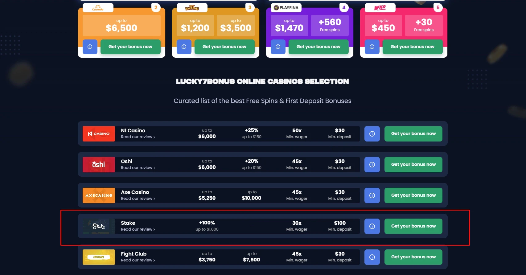 Lucky7Bonus Welcome Bonus