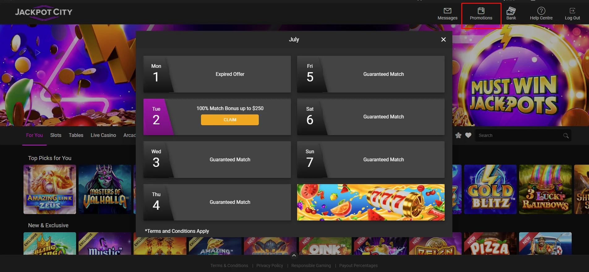 Jackpot City Casino Promotions