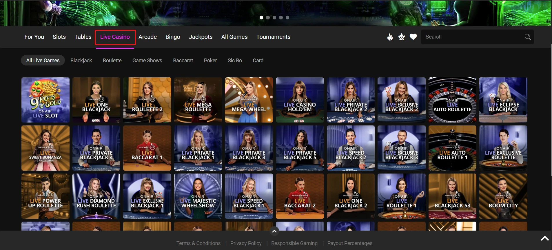 Jackpot City Casino Live Dealer Games
