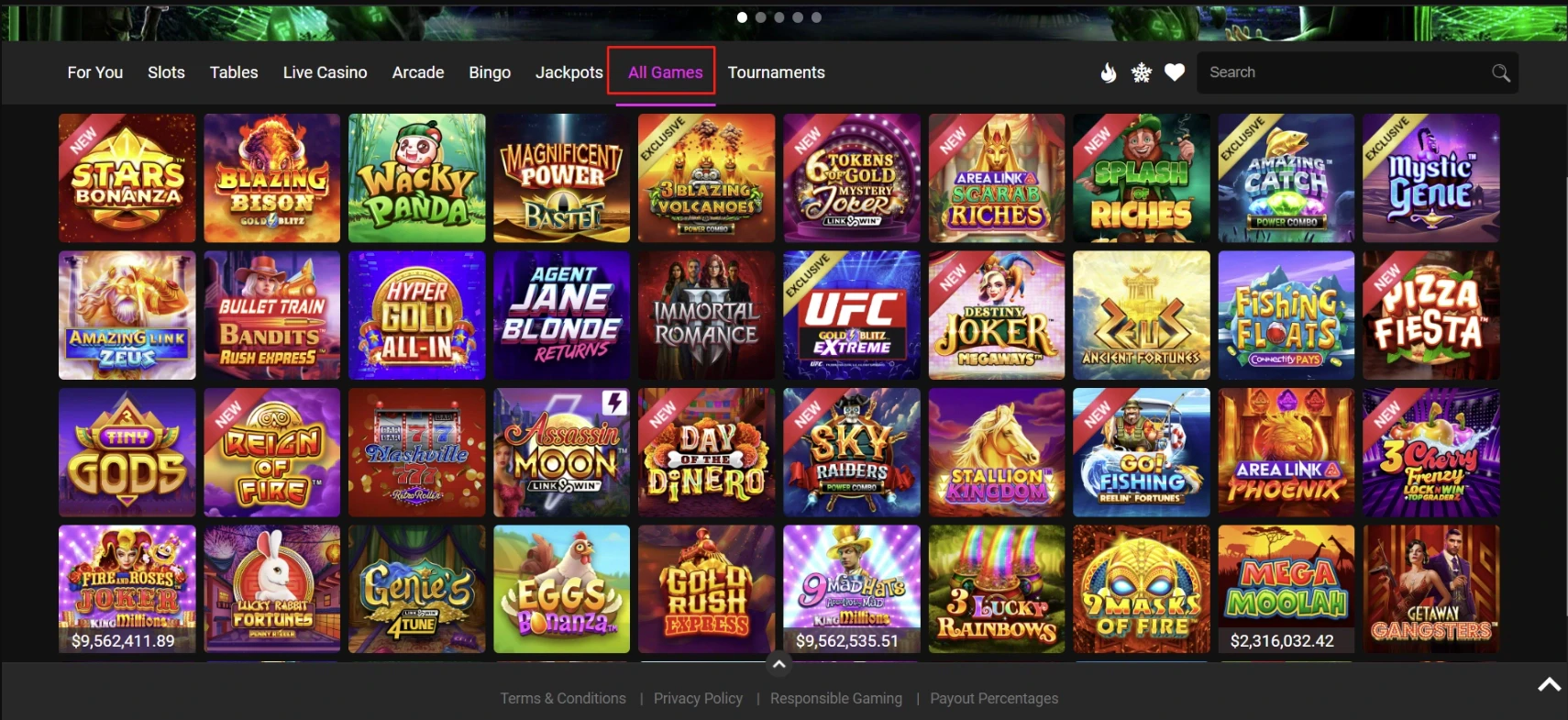 Jackpot City Casino All Games