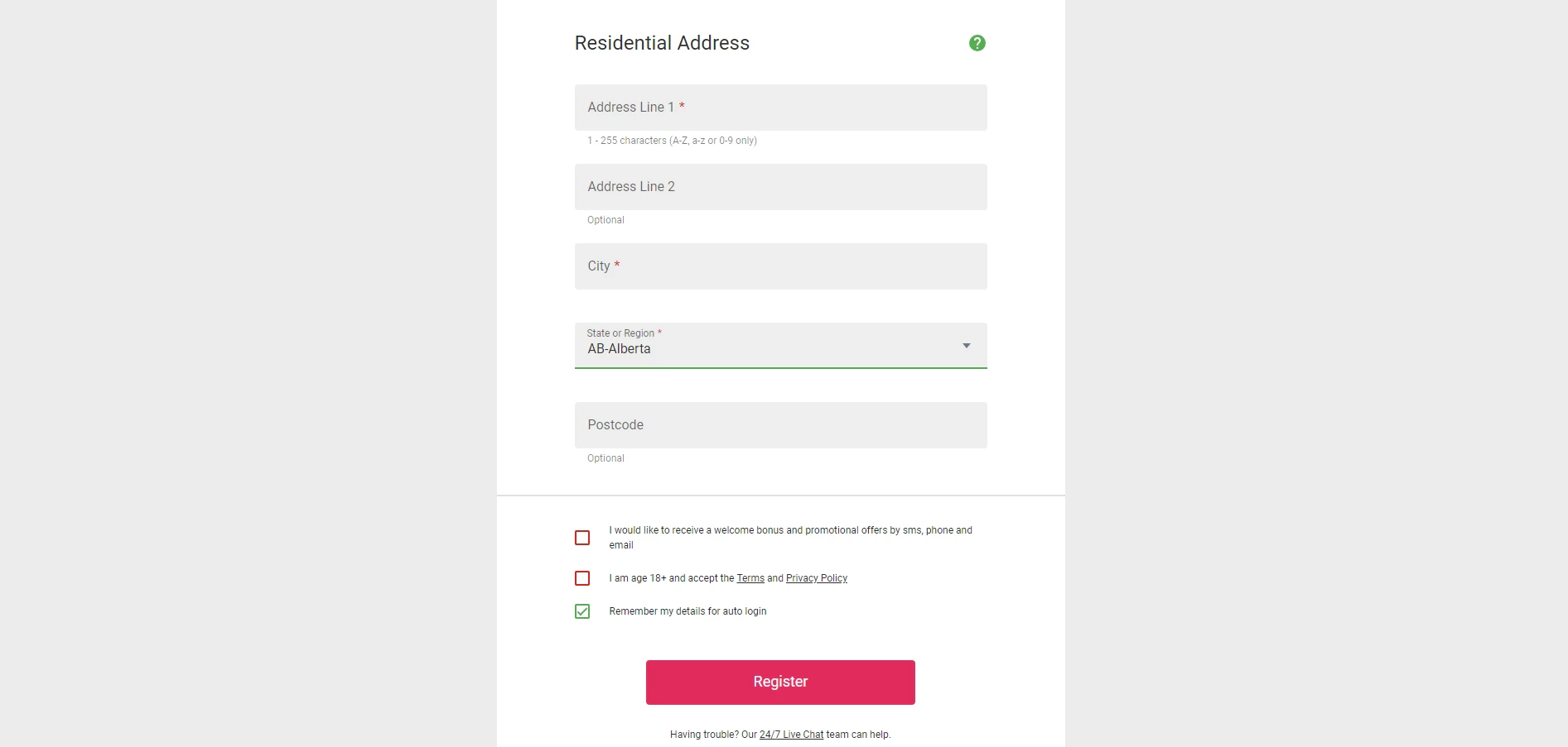 Spin Casino Registration