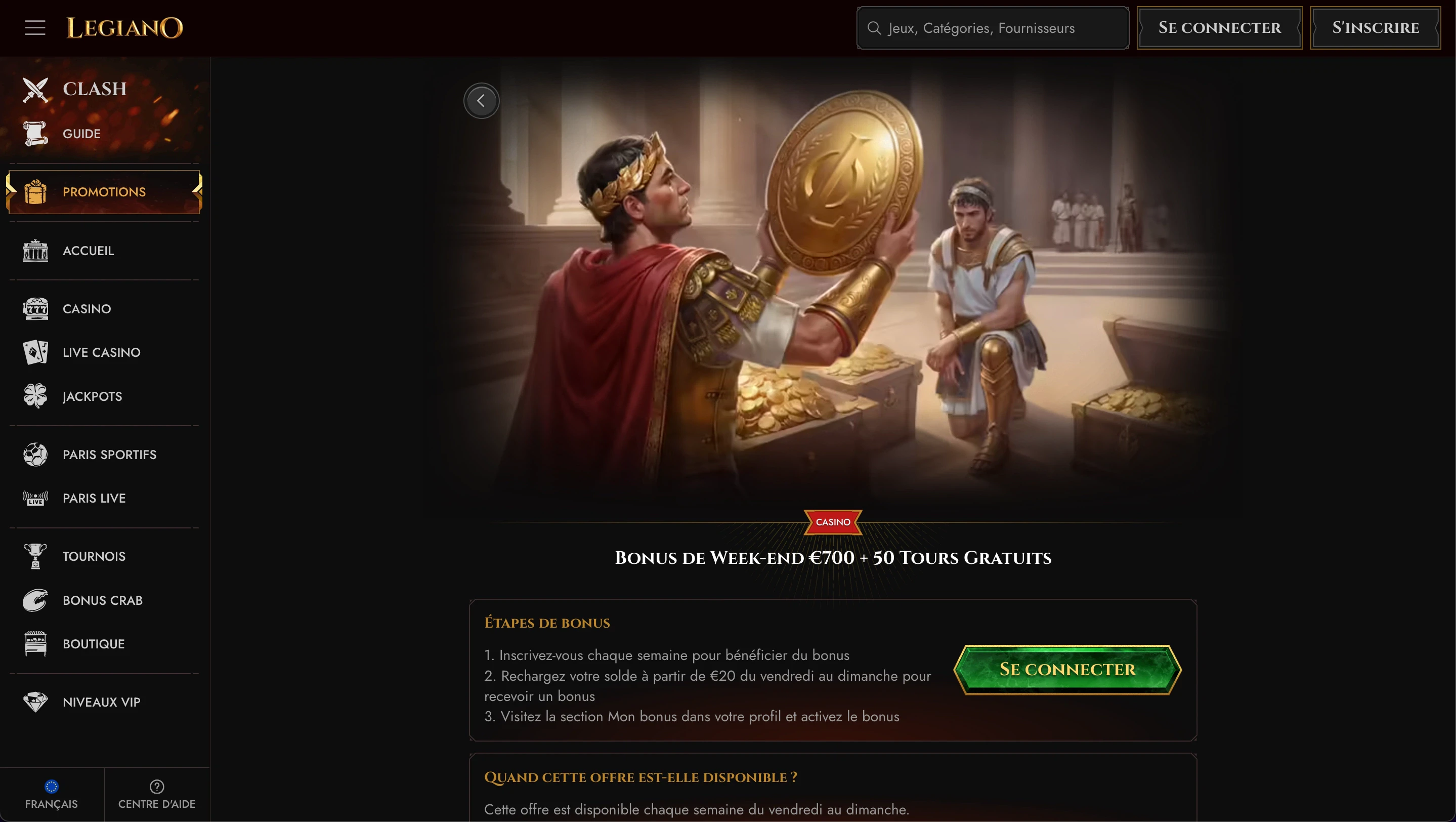 bonus week-end casino legiano