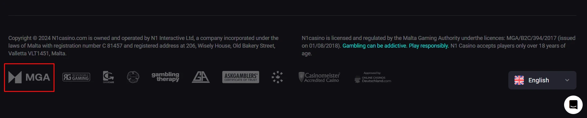 N1 Casino license