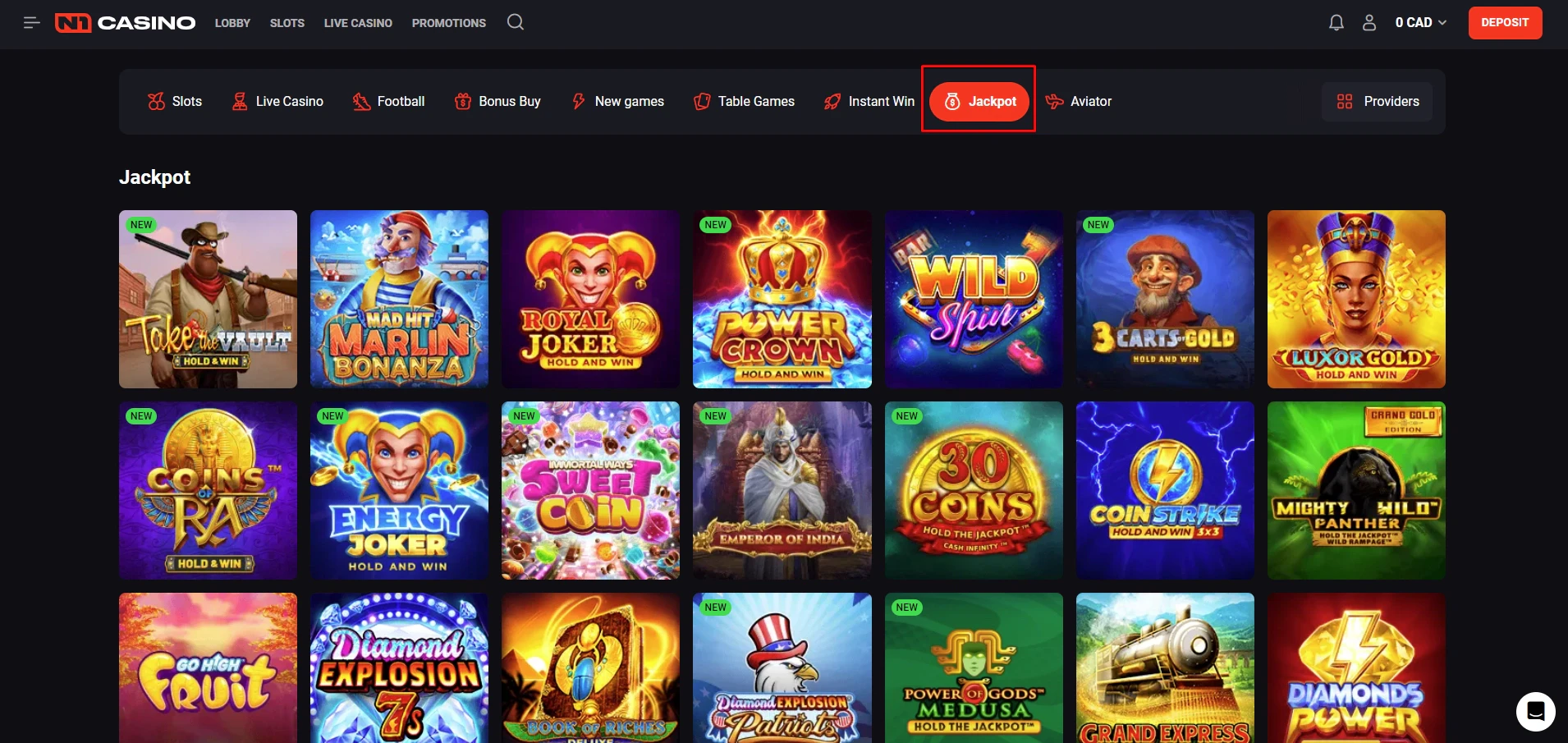 N1 Casino Jackpot Games