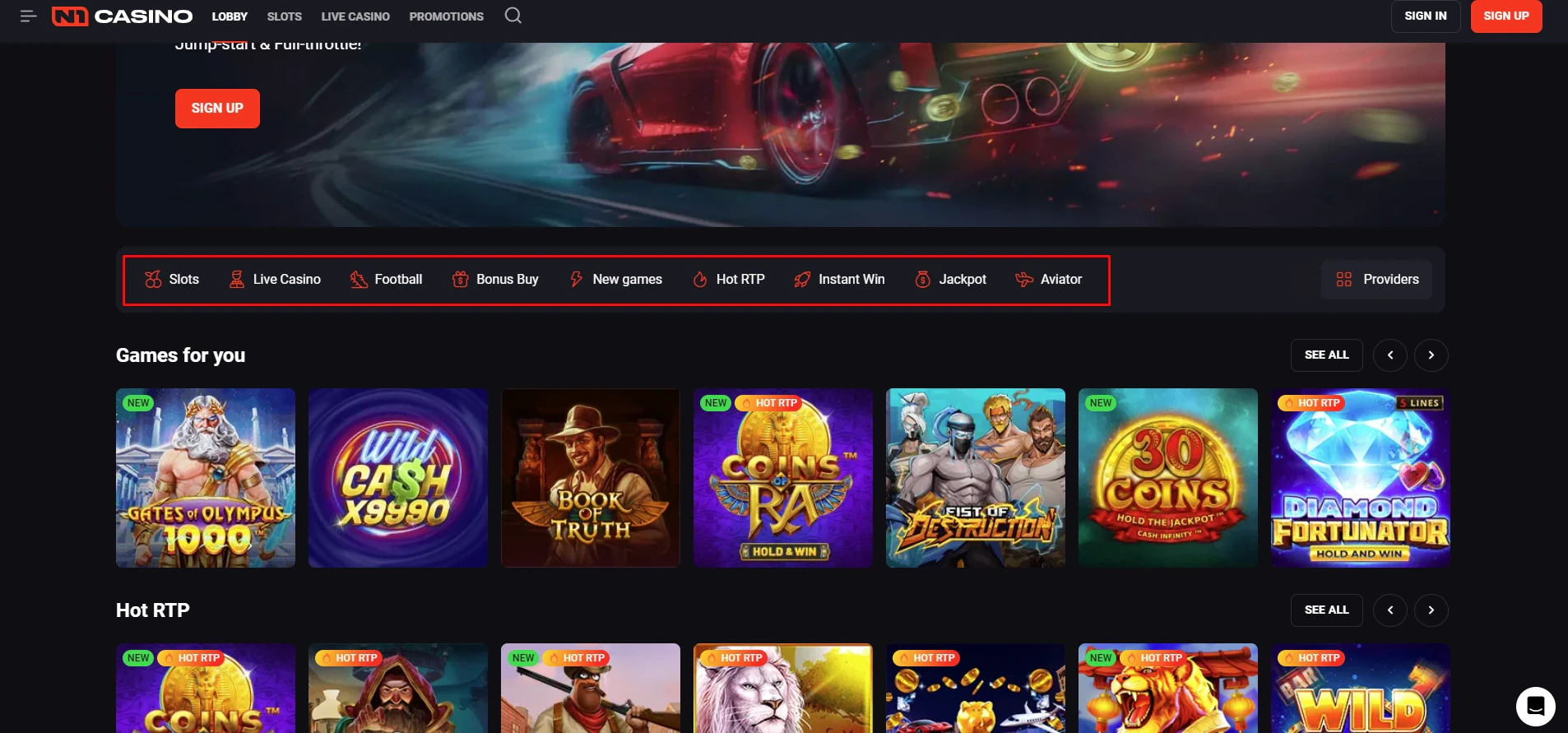 N1 Casino Game Library