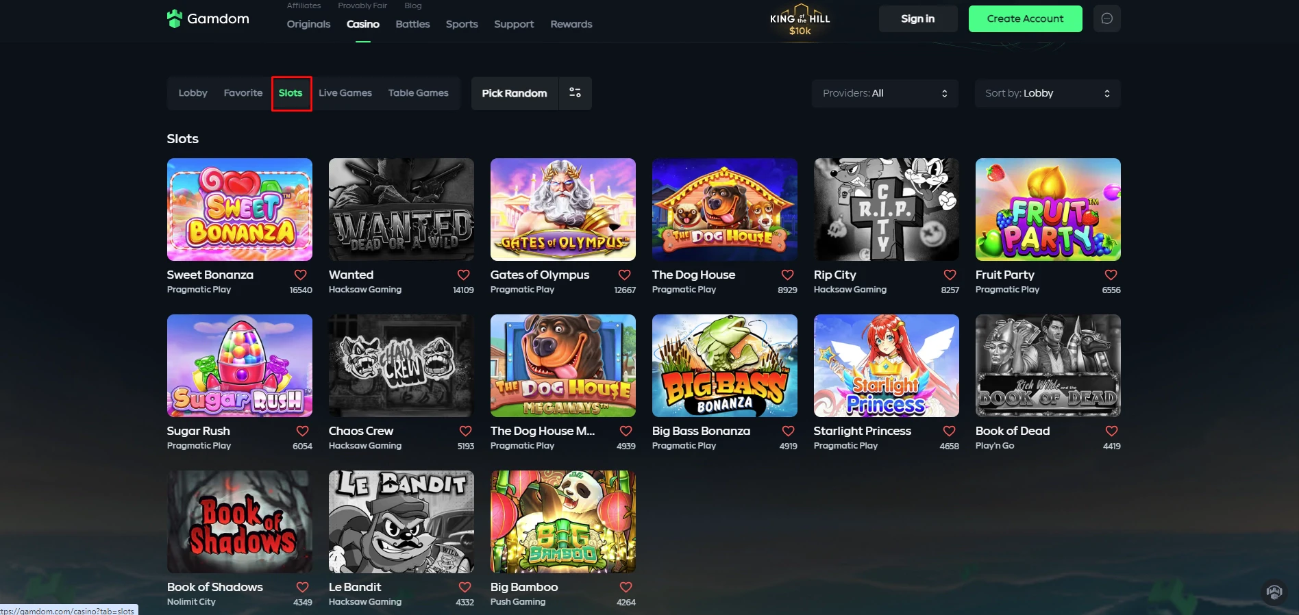 Gamdom Slot Machines