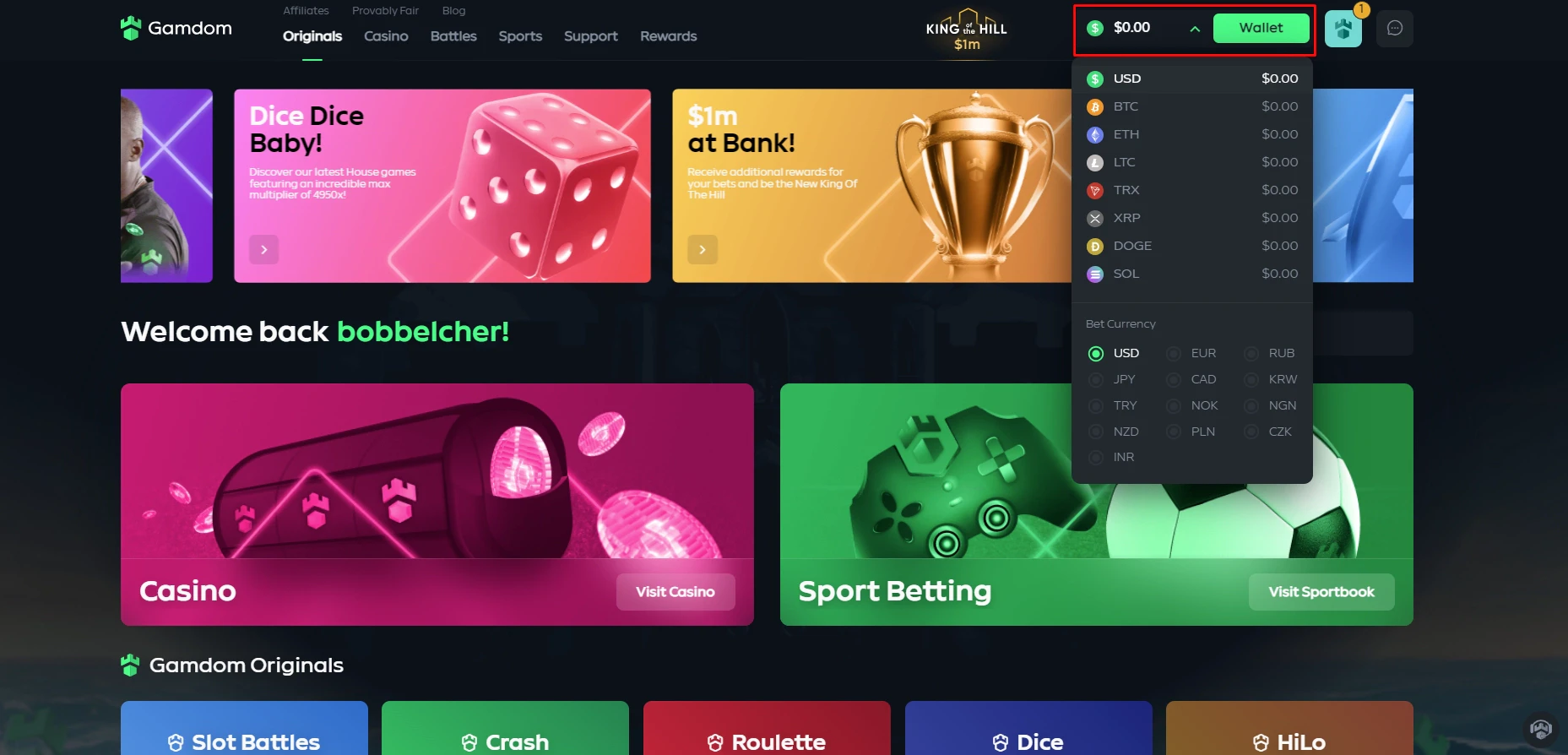 Gamdom Wallet
