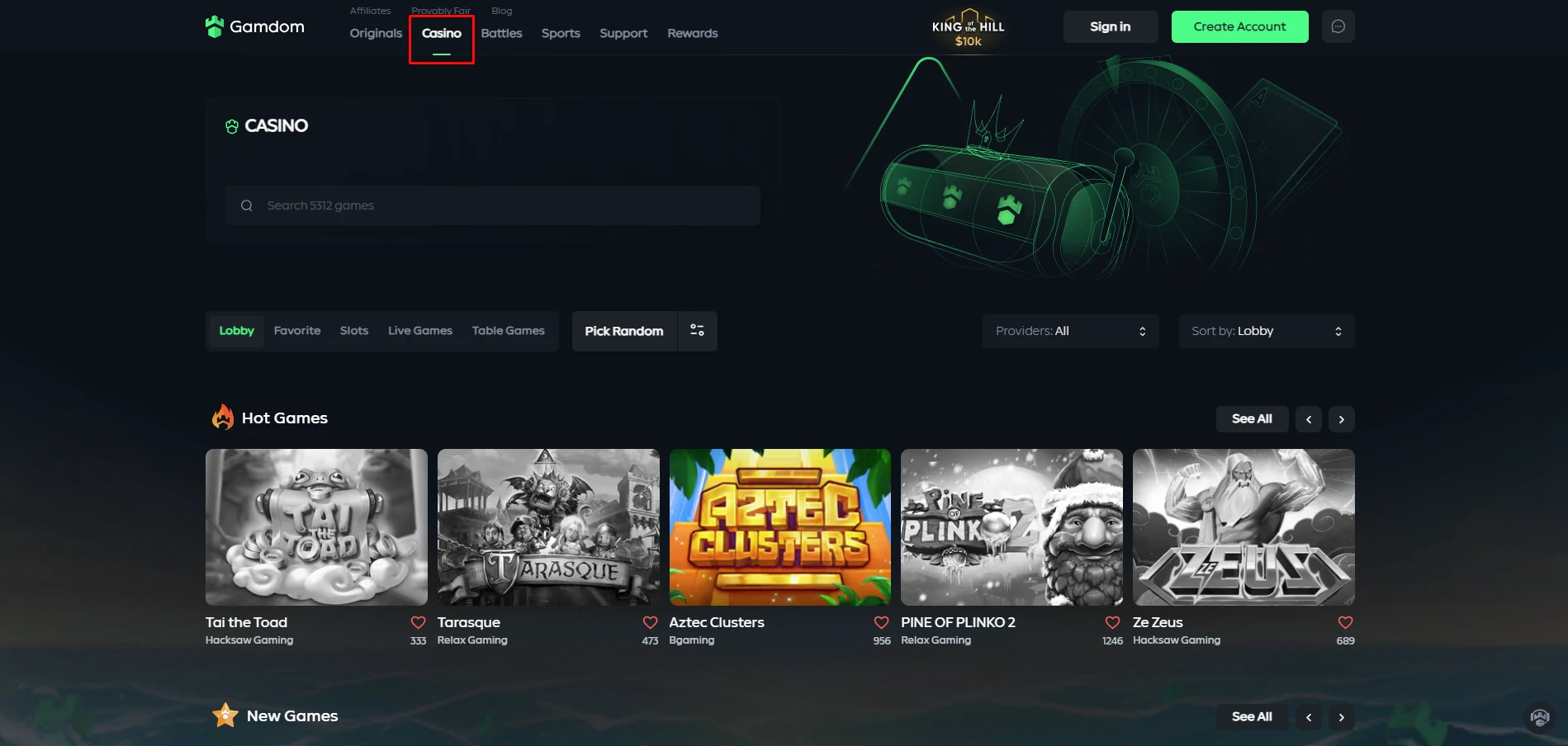Gamdom Hot Games