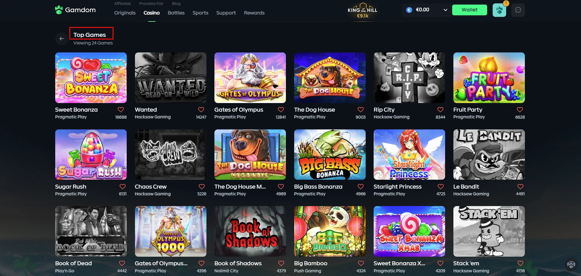 Gamdom Hot Games