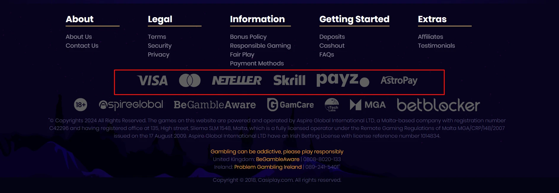 Casiplay banking options