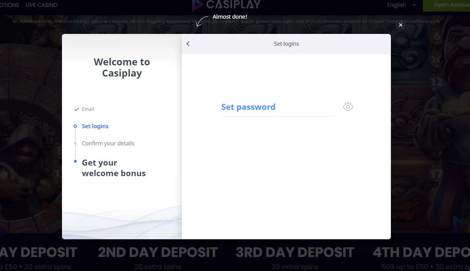 Casiplay Create Account