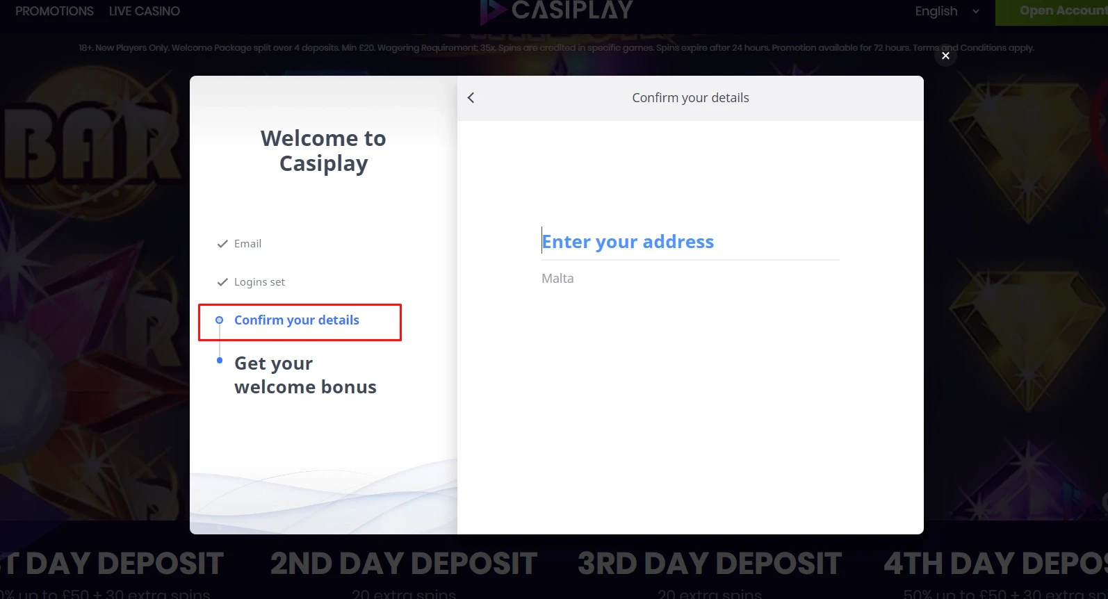 Casiplay Create Account