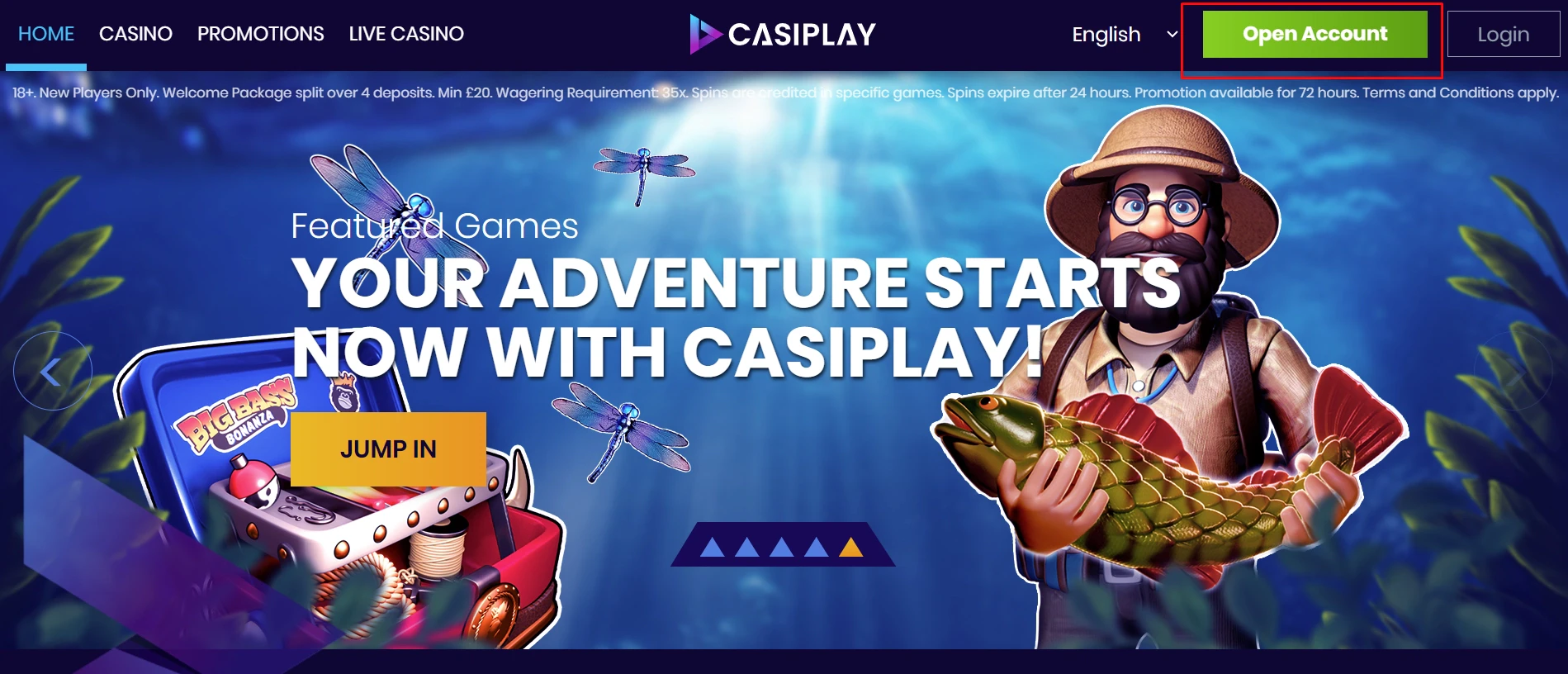 Casiplay Open Account