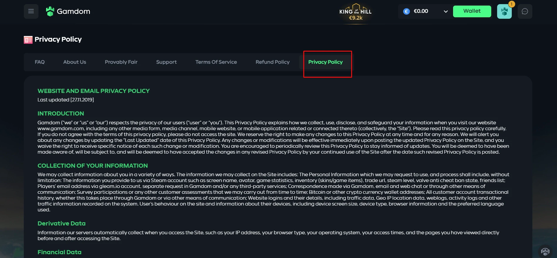 Gamdom Privacy and Security