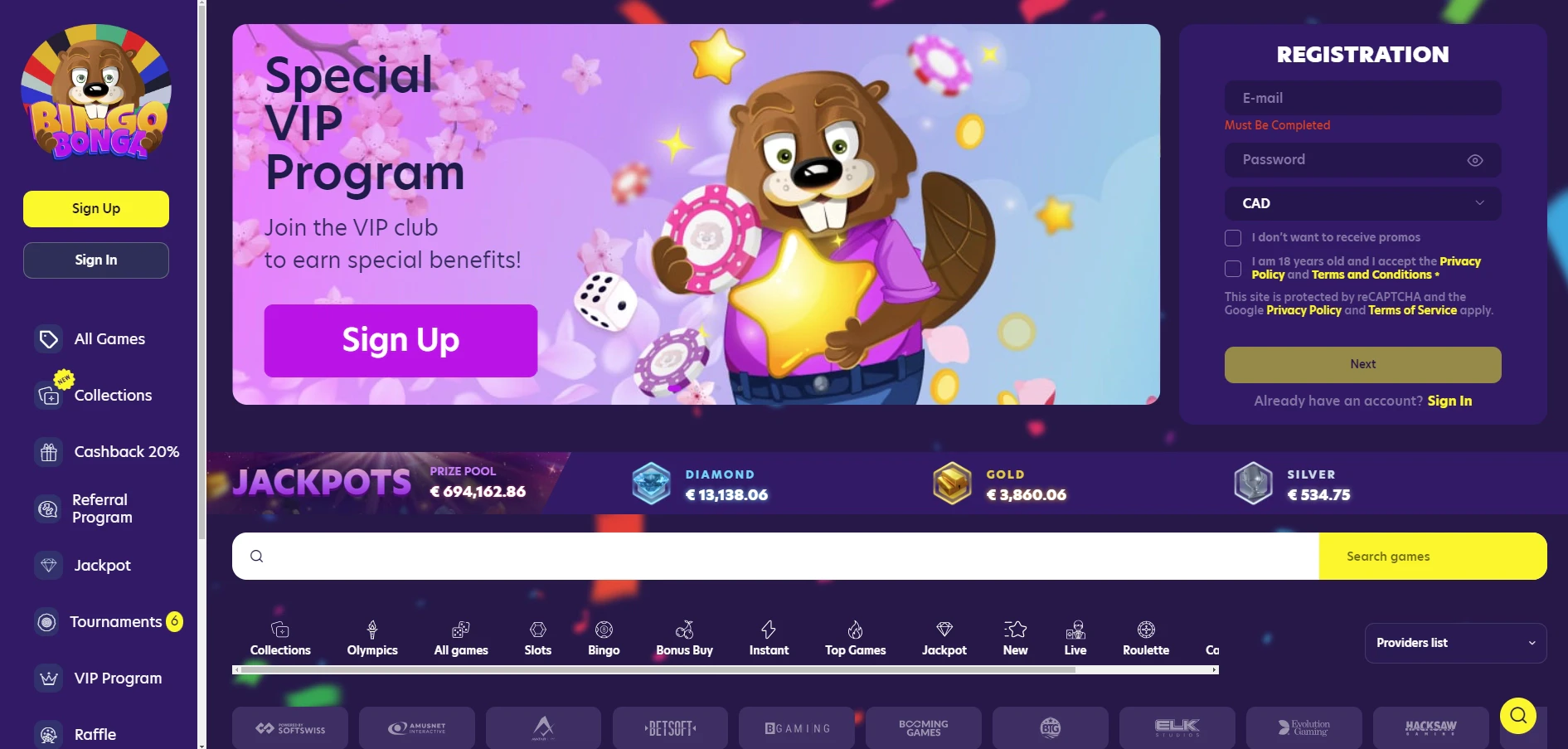 BingoBonga Home Page