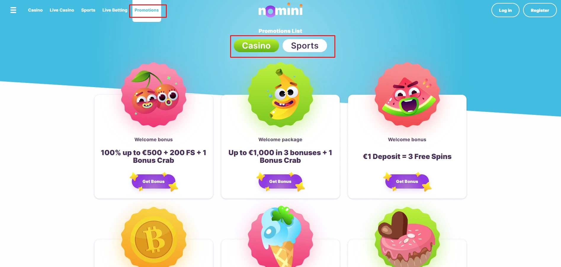 Nomini Bonuses and Promotions