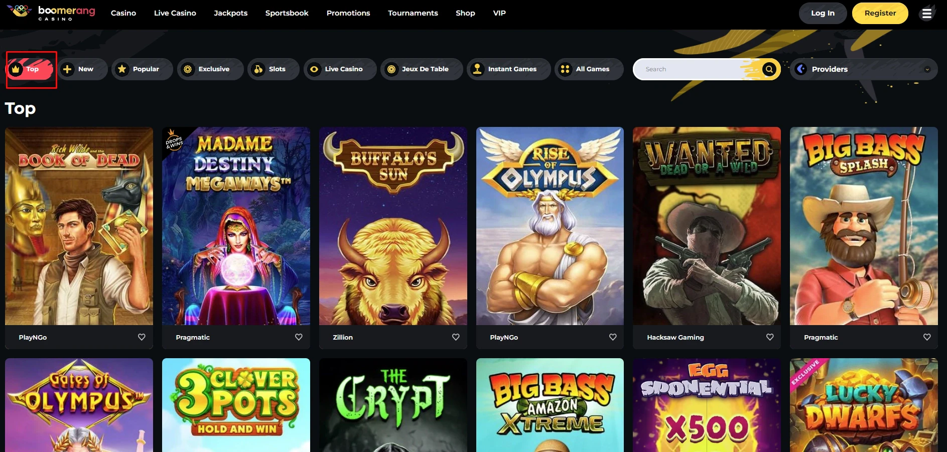 Boomerang Top Games