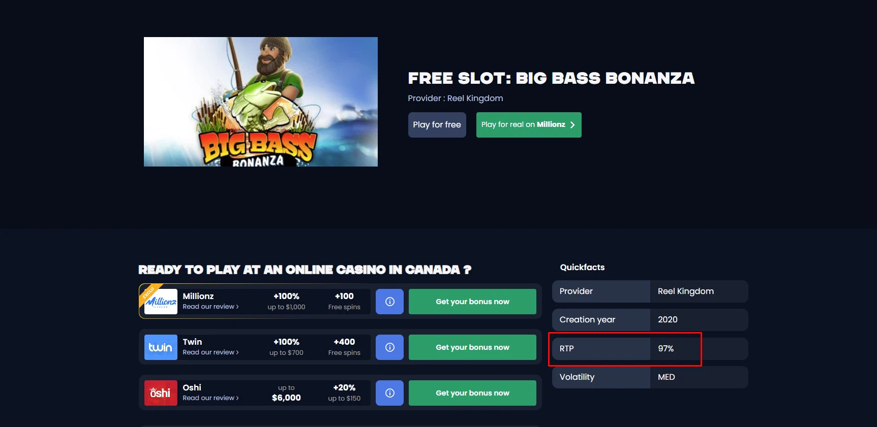 Big Bass Bonanza RTP